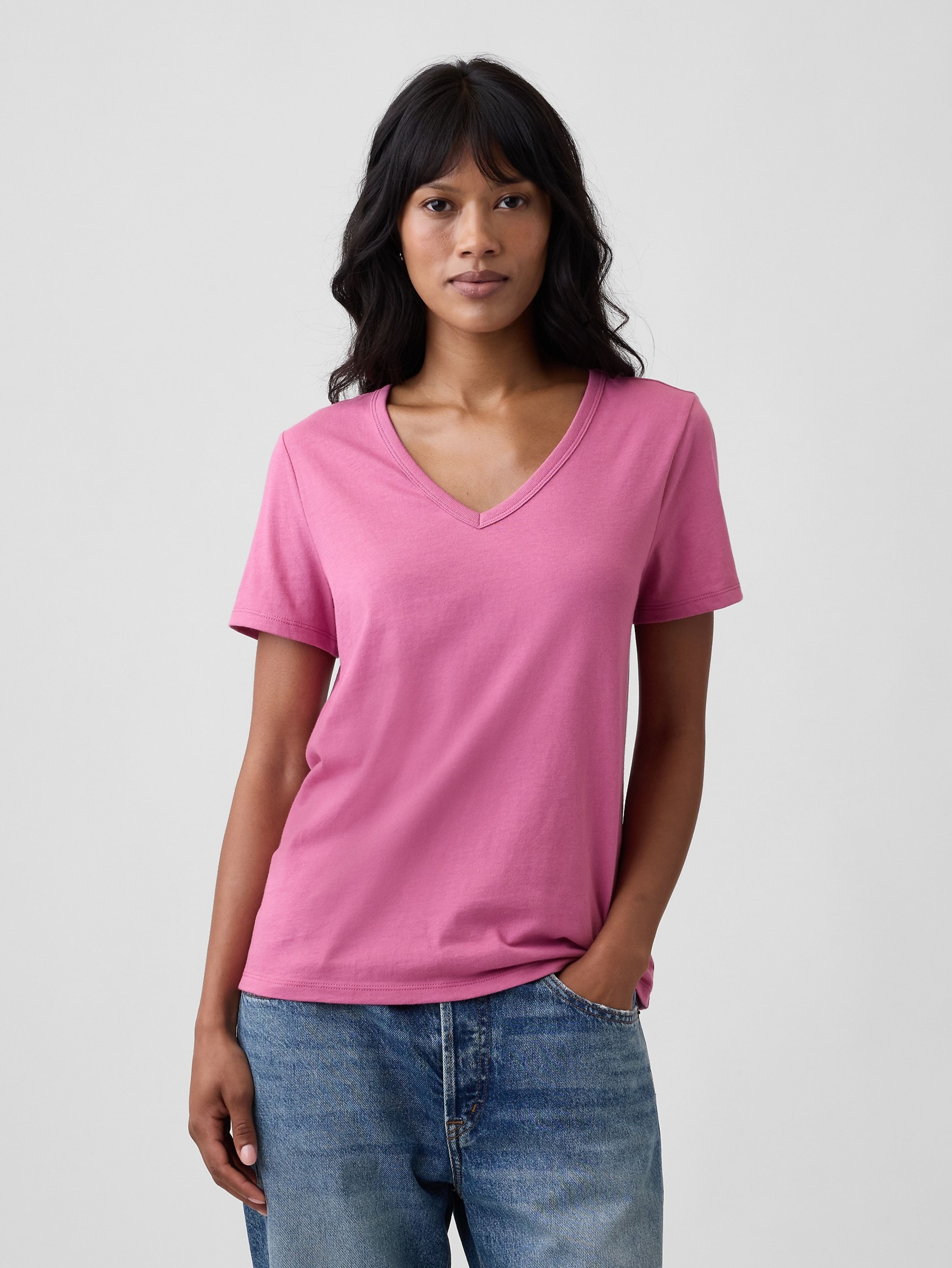 T-shirt à col V - 001