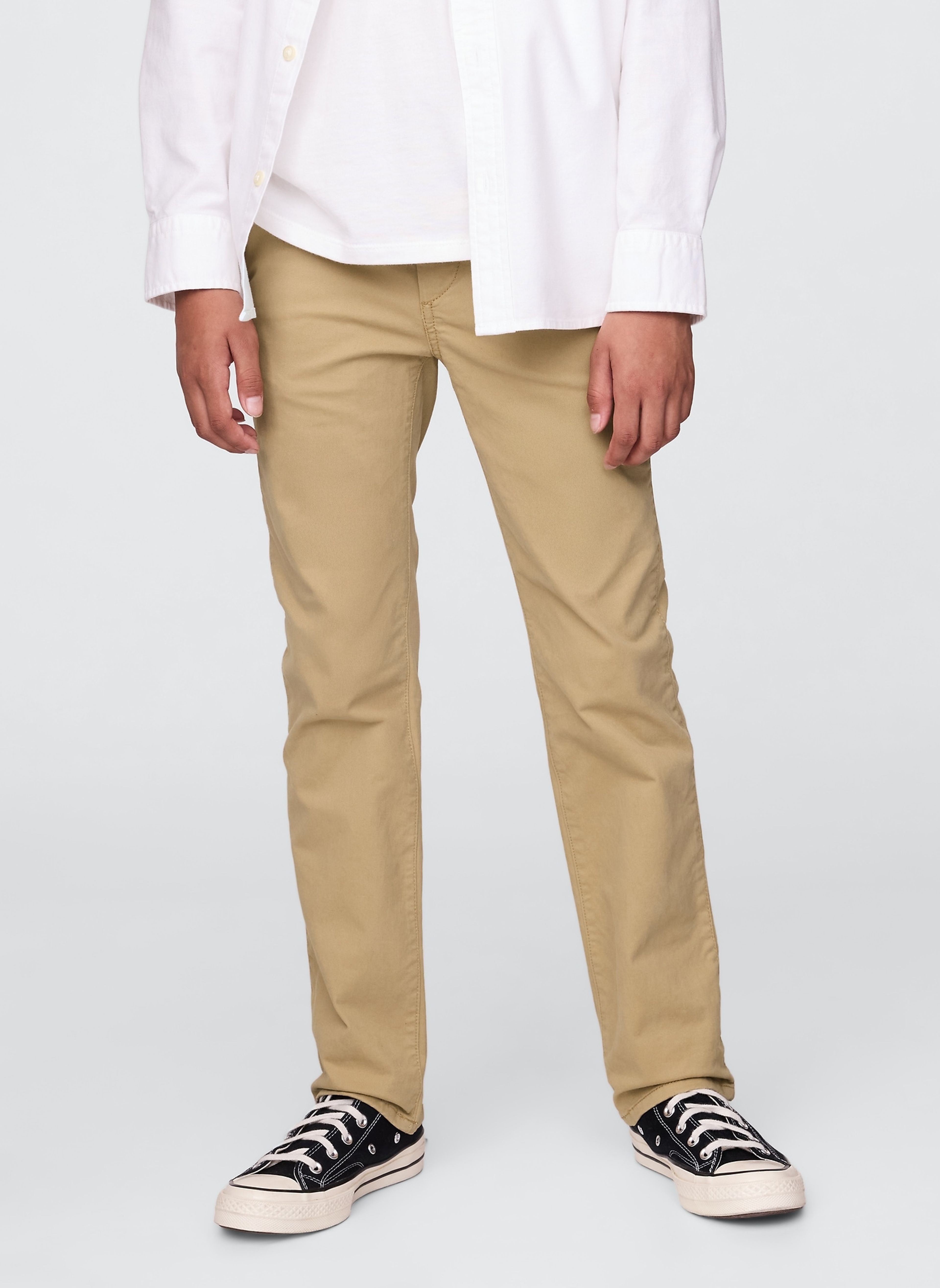 Spodnie dziecięce khaki Straight Stretch - 002