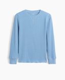Camiseta infantil de tejido waffle con logo-Azul - 002