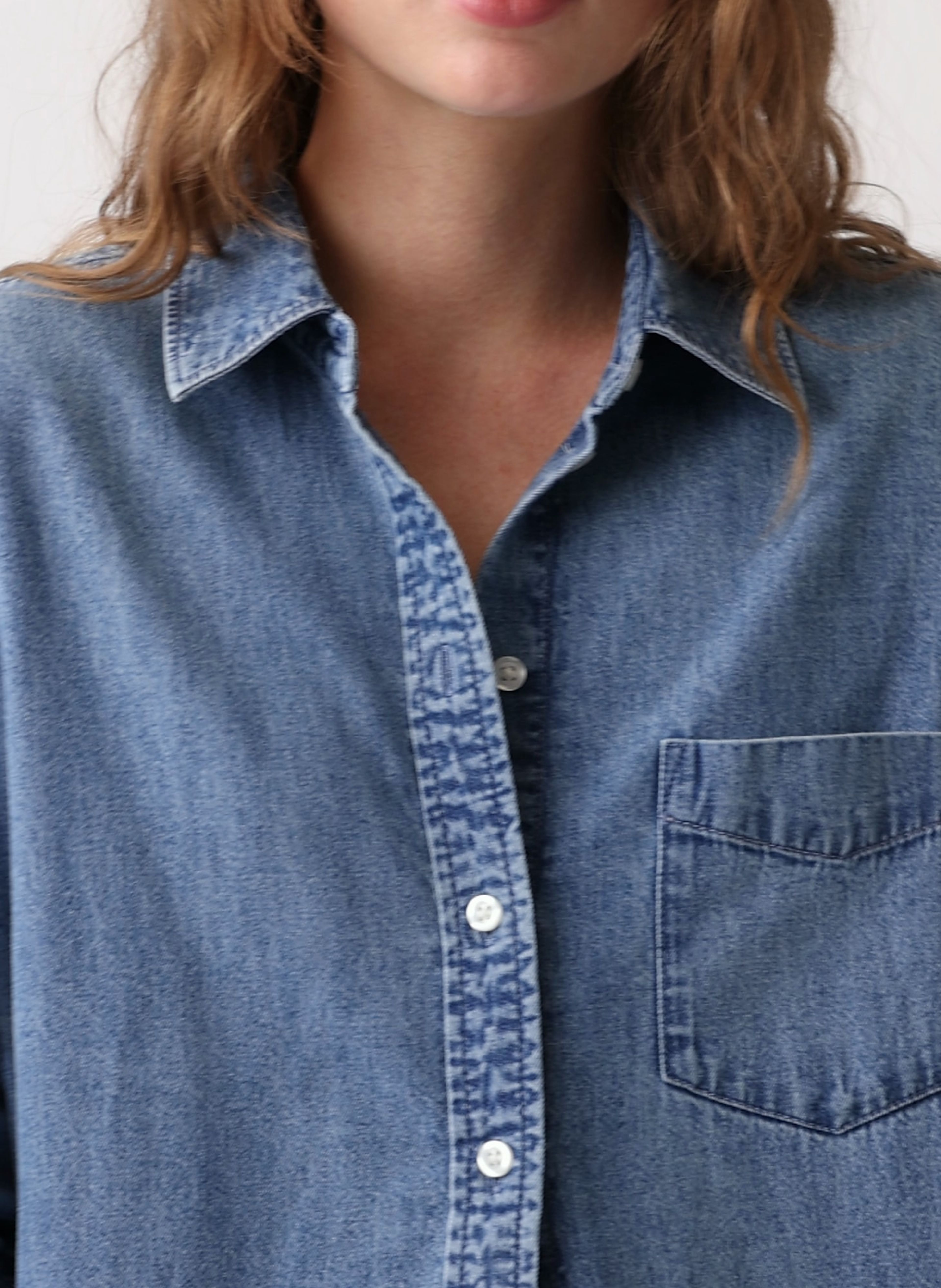 Džínsová oversize košeľa Big Shirt - 006