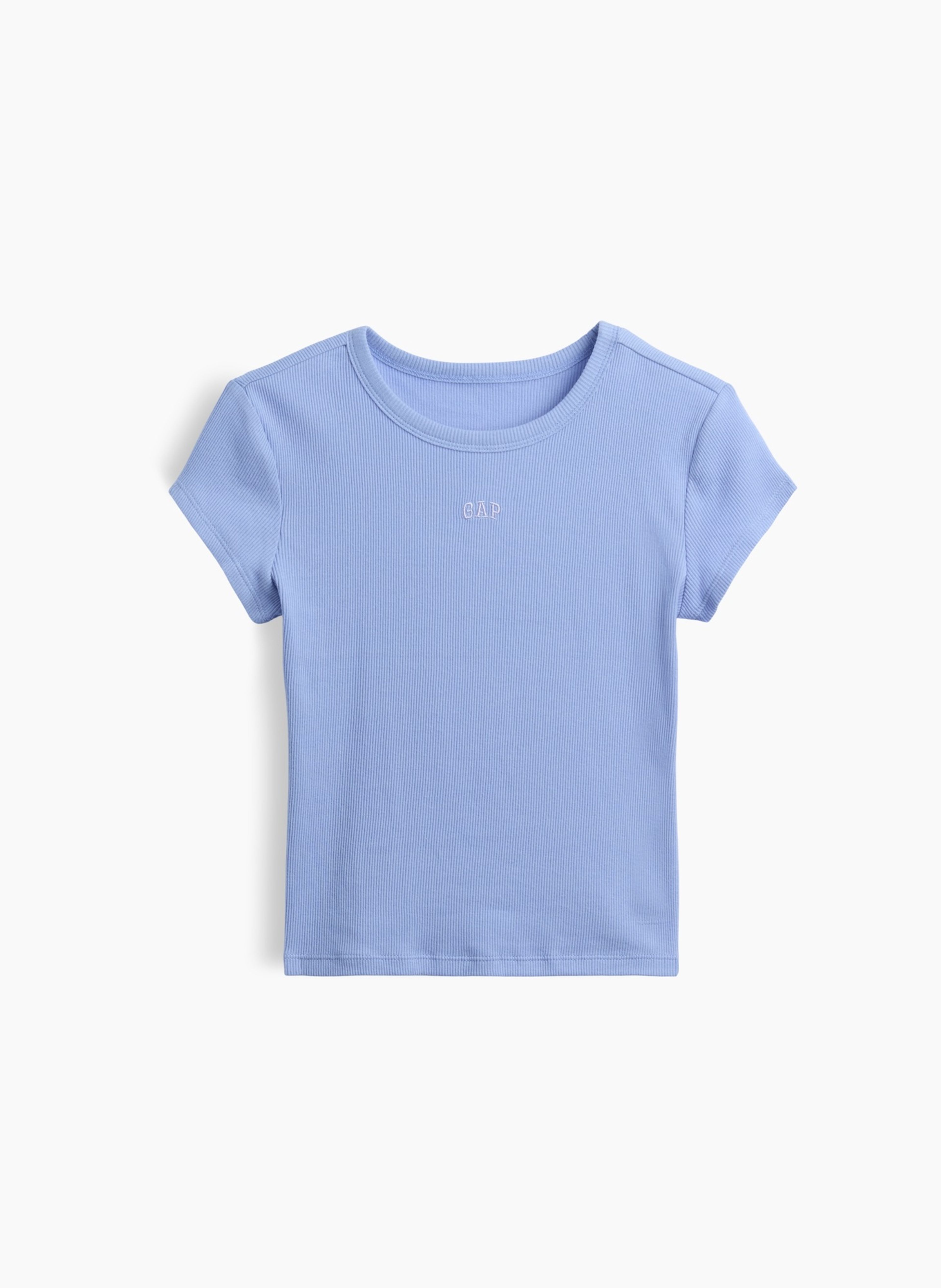Dziecięcy prążkowany T-shirt z logo - 003