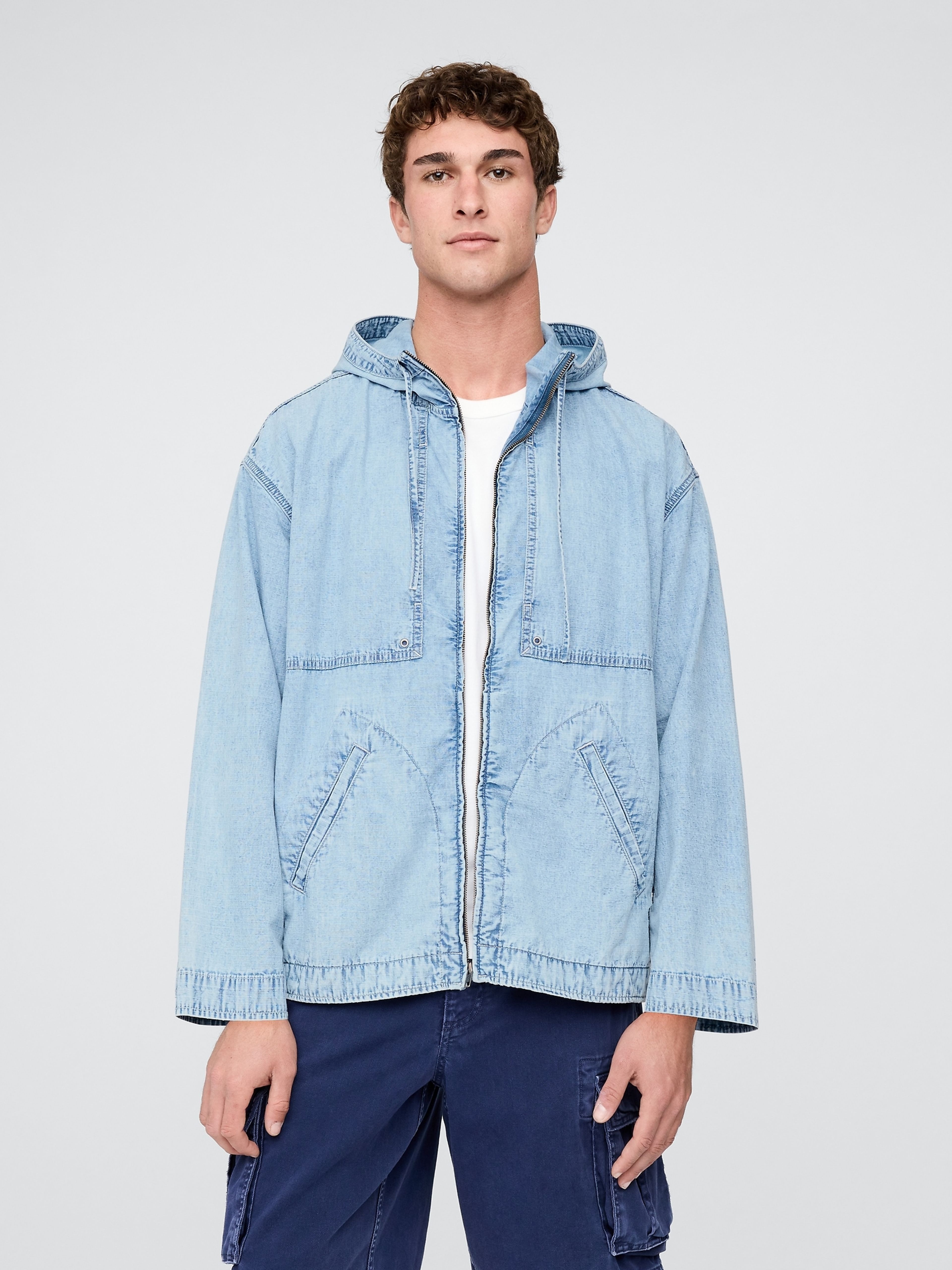 Džínová oversize bunda Ripstop - 001