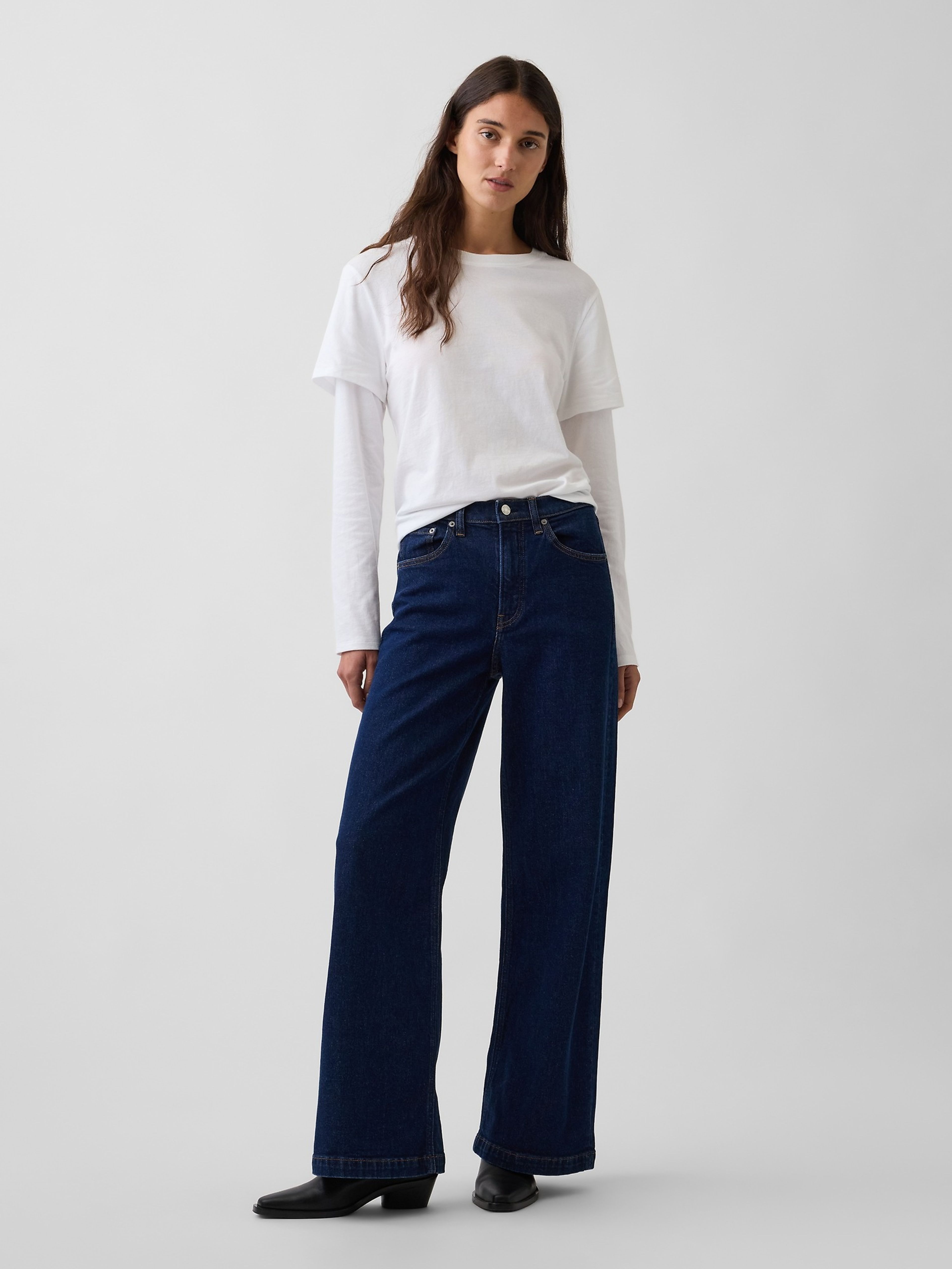 Džíny High Rise Stride Wide-Leg - 001