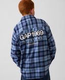 Kinder oversize flanellen overhemd-Donkerblauw - 001