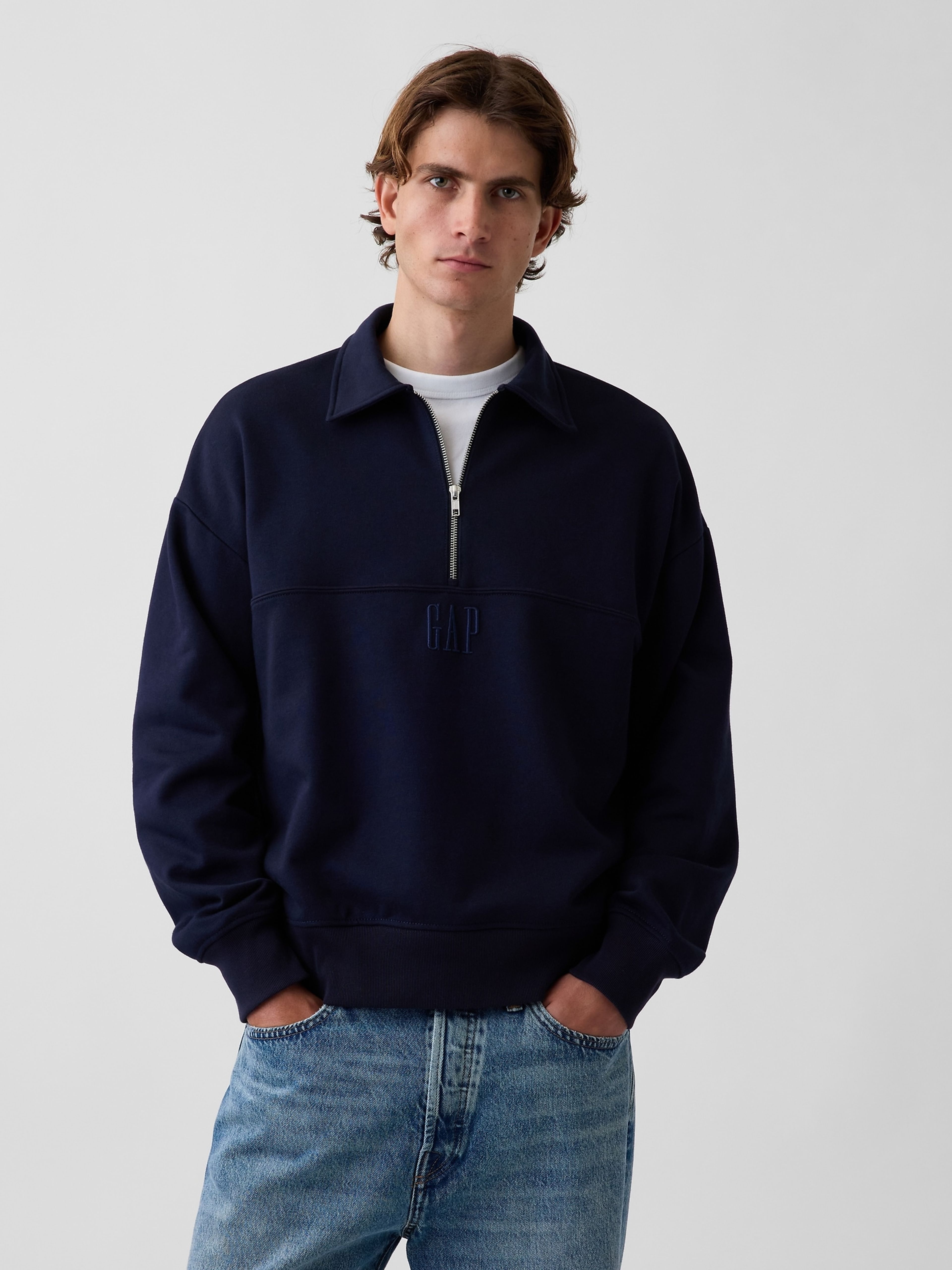 Oversize mikina Heavyweight s logem - 001