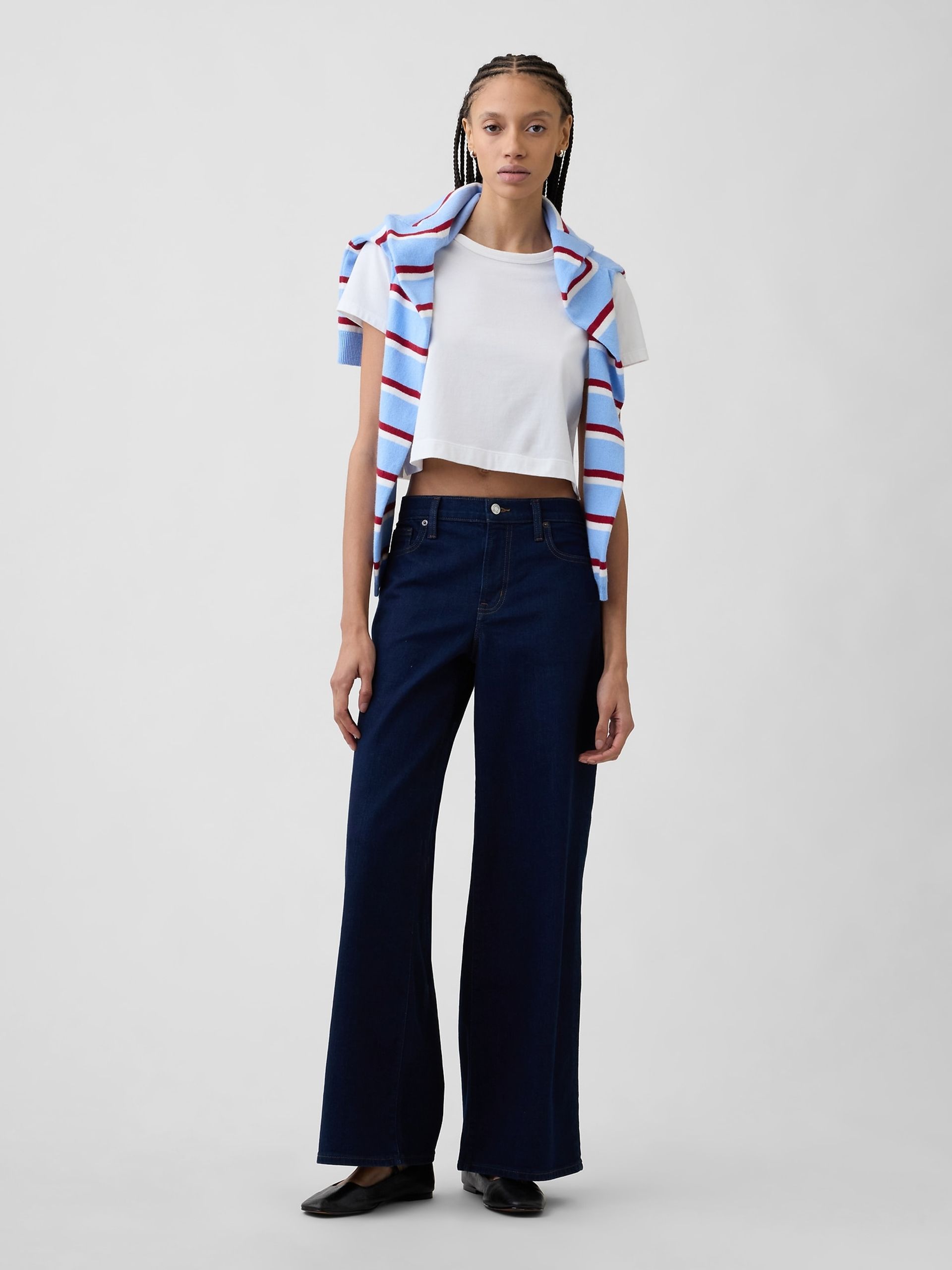 Jean Mid Rise Wide-Leg - 001