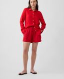 Shorts aus Leinenmischung-Rot - 004