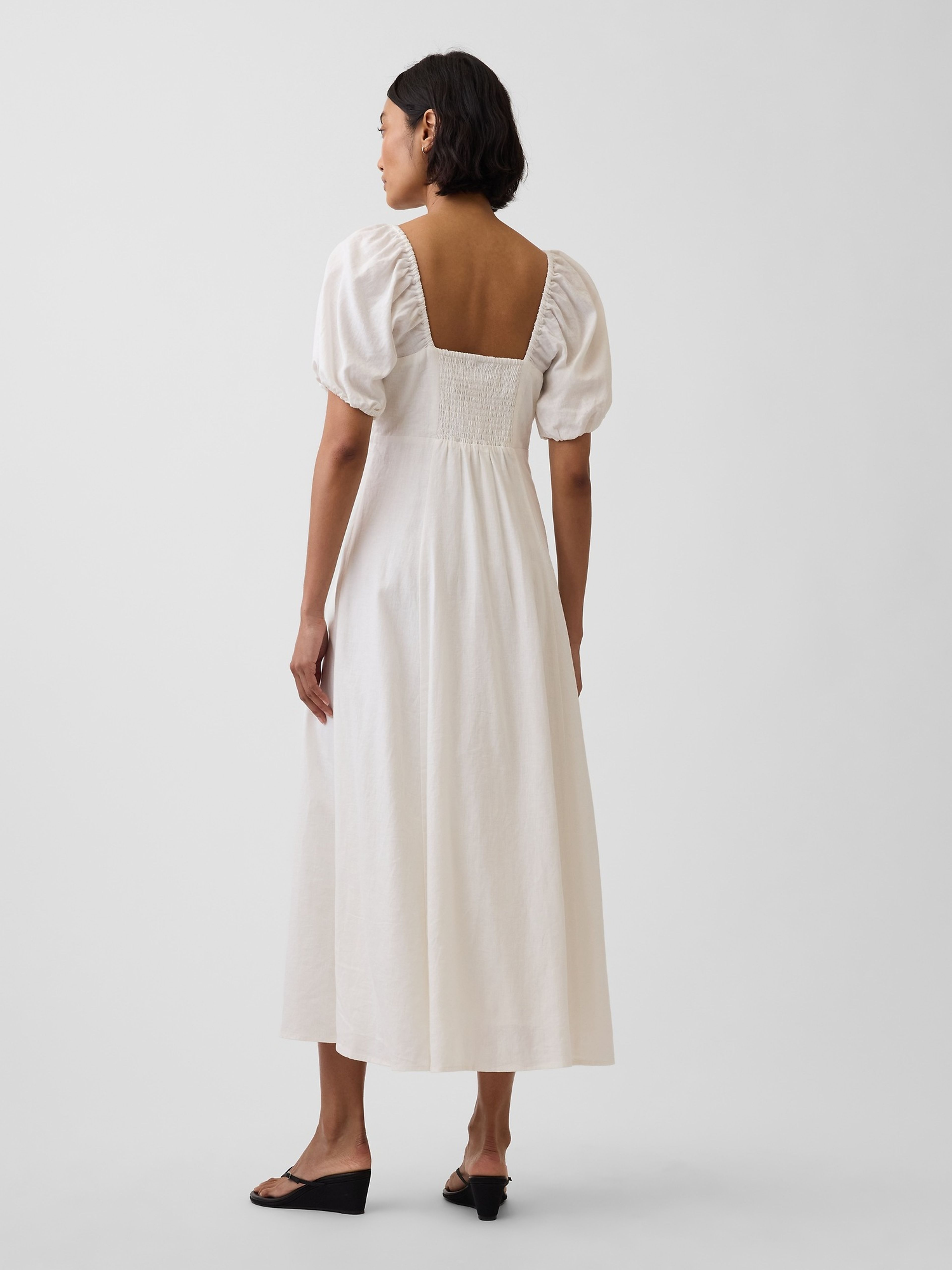 Vestido maxi de mezcla de lino - 002