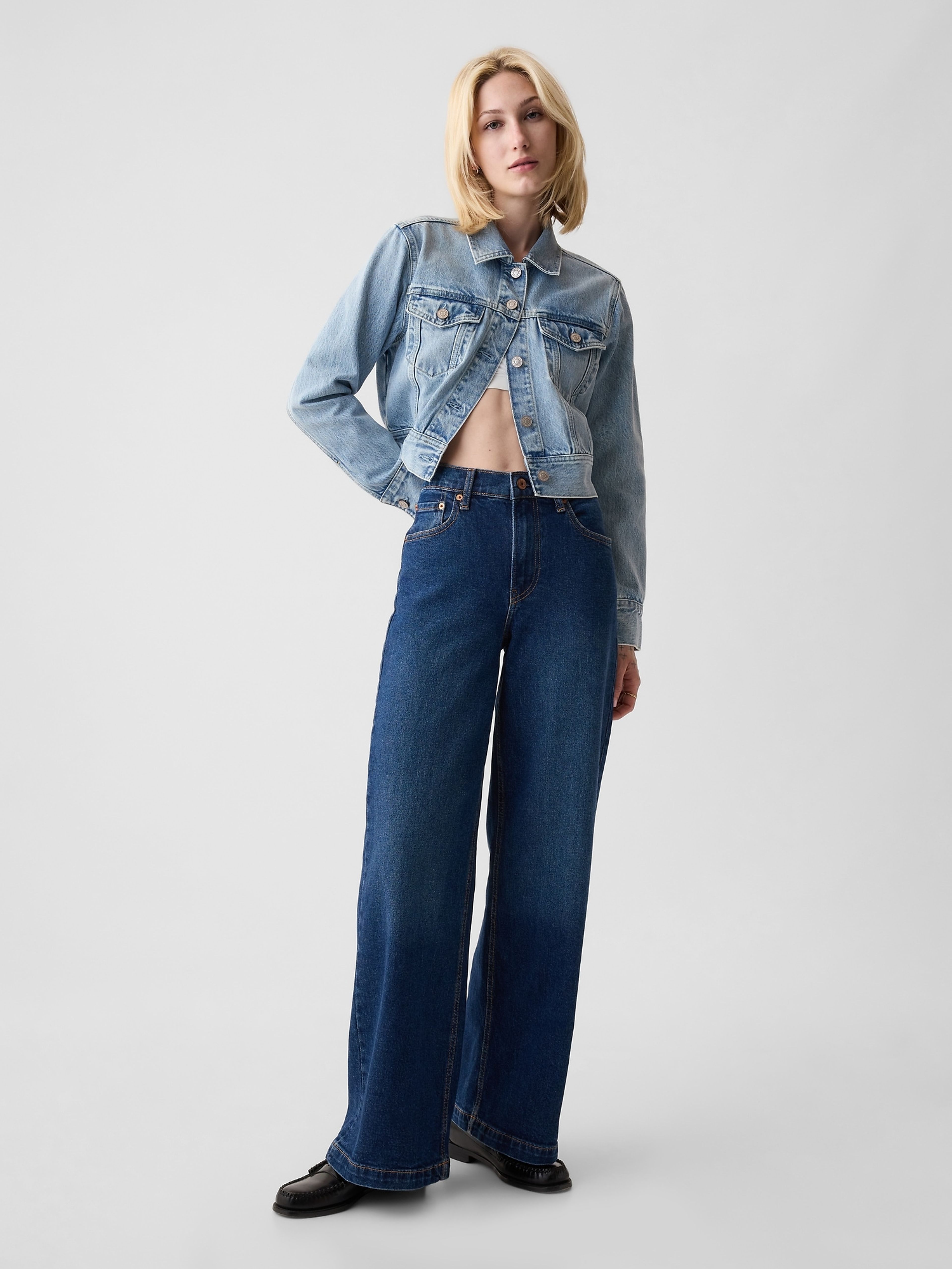 Wide High Rise Stride-Jeans