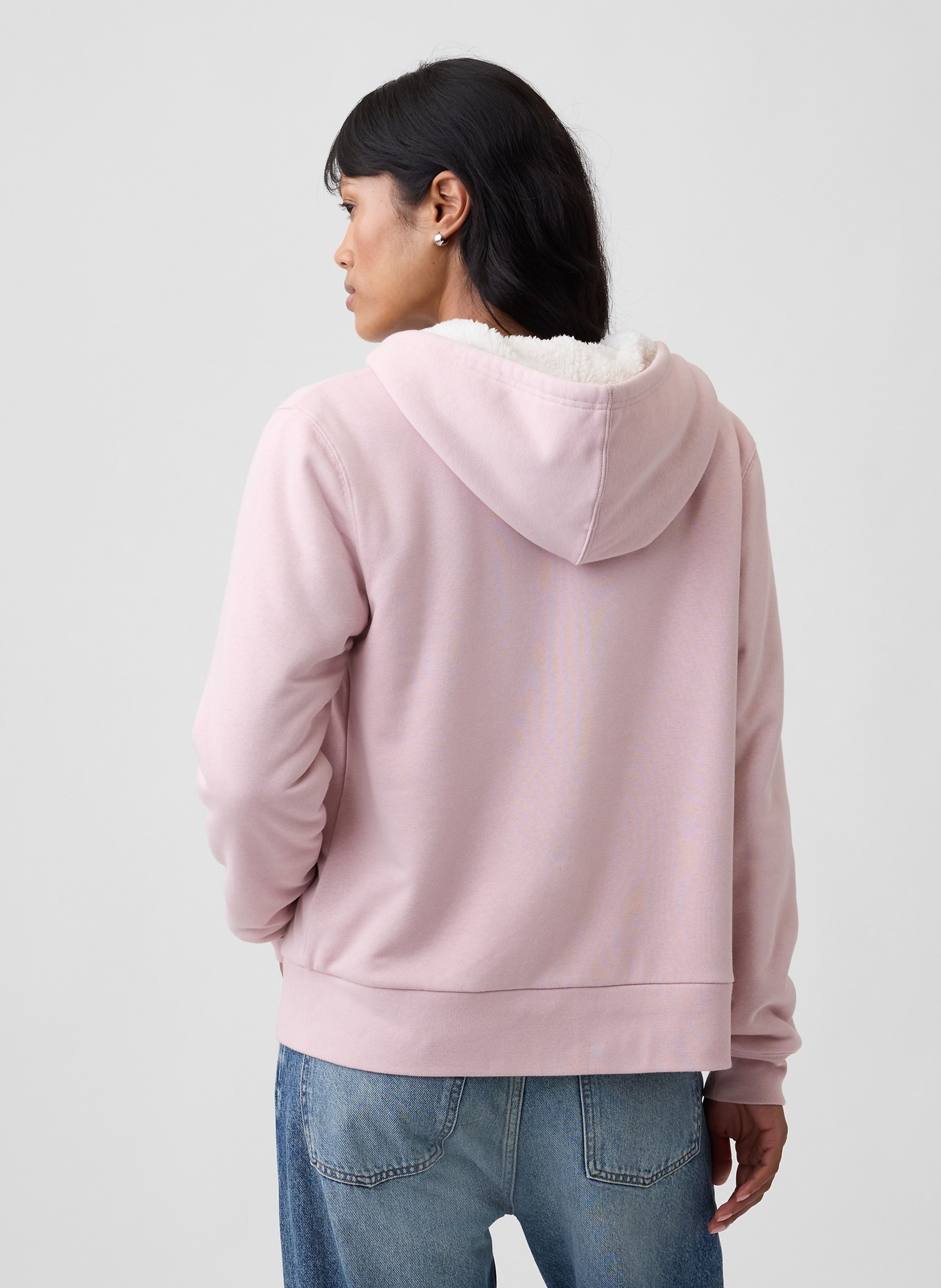 Zateplená sherpa mikina s logem - 002