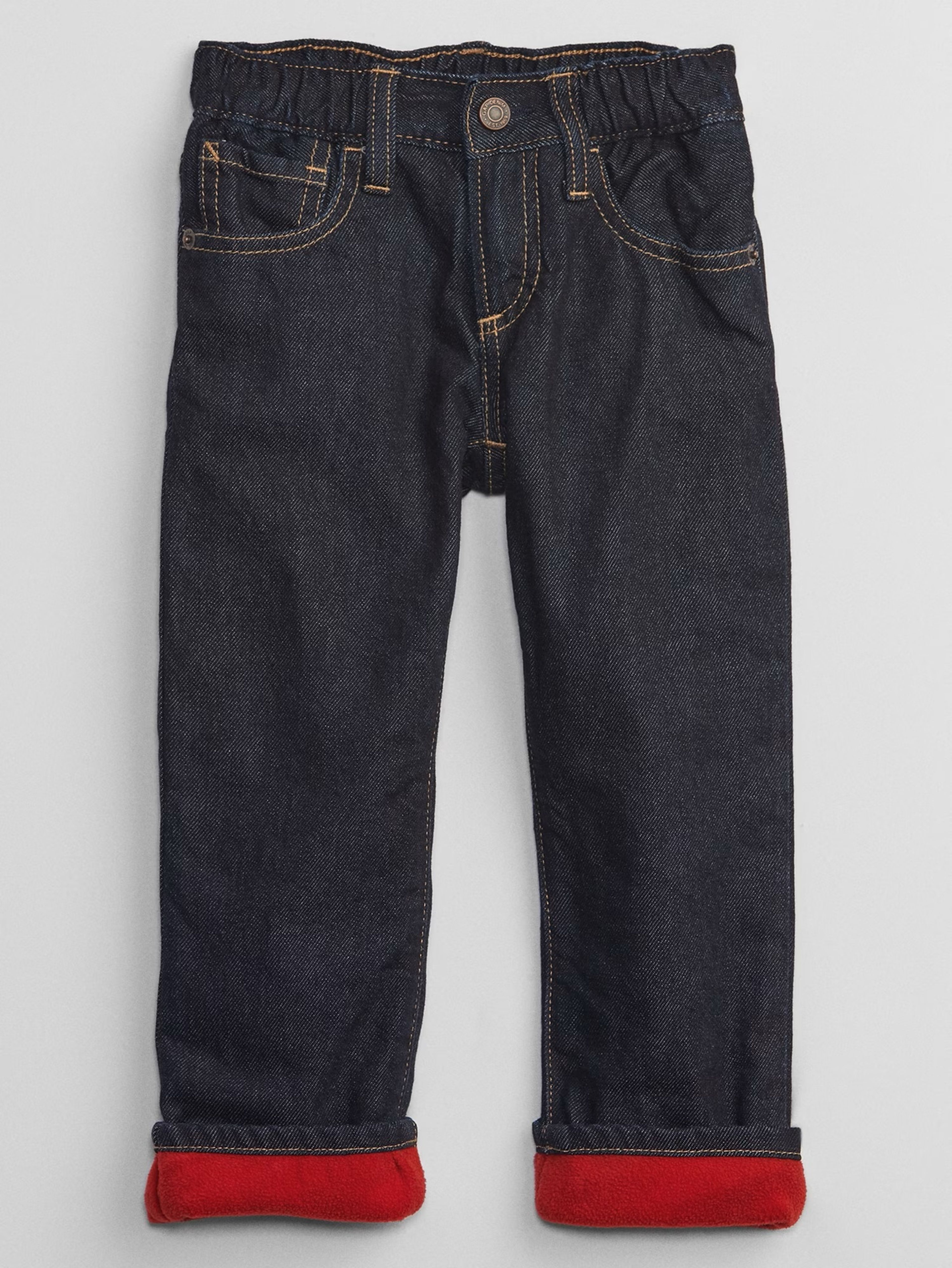 Baby gefütterte Straight-Jeans