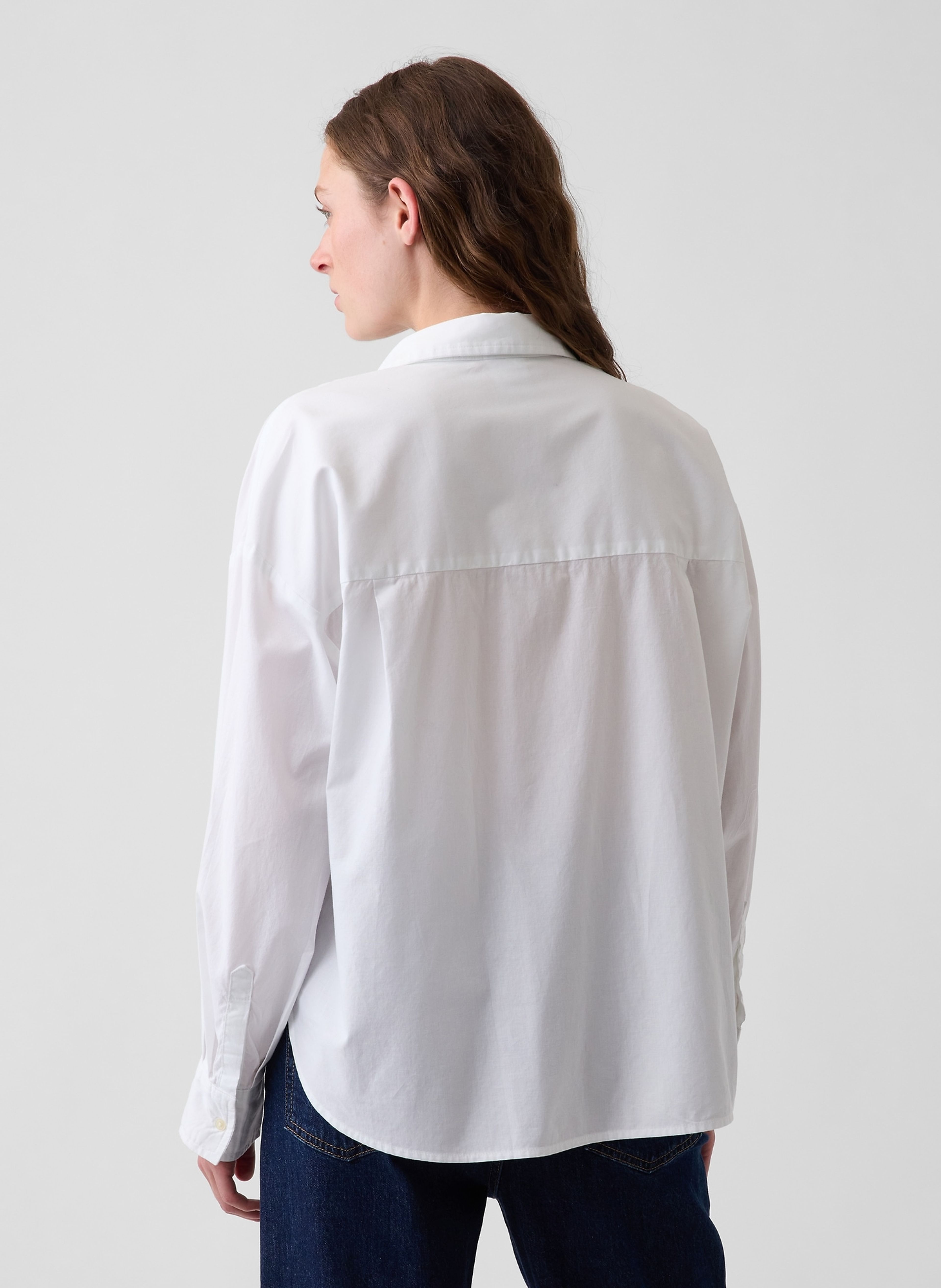 Popelinowa koszula oversize z logo - 003