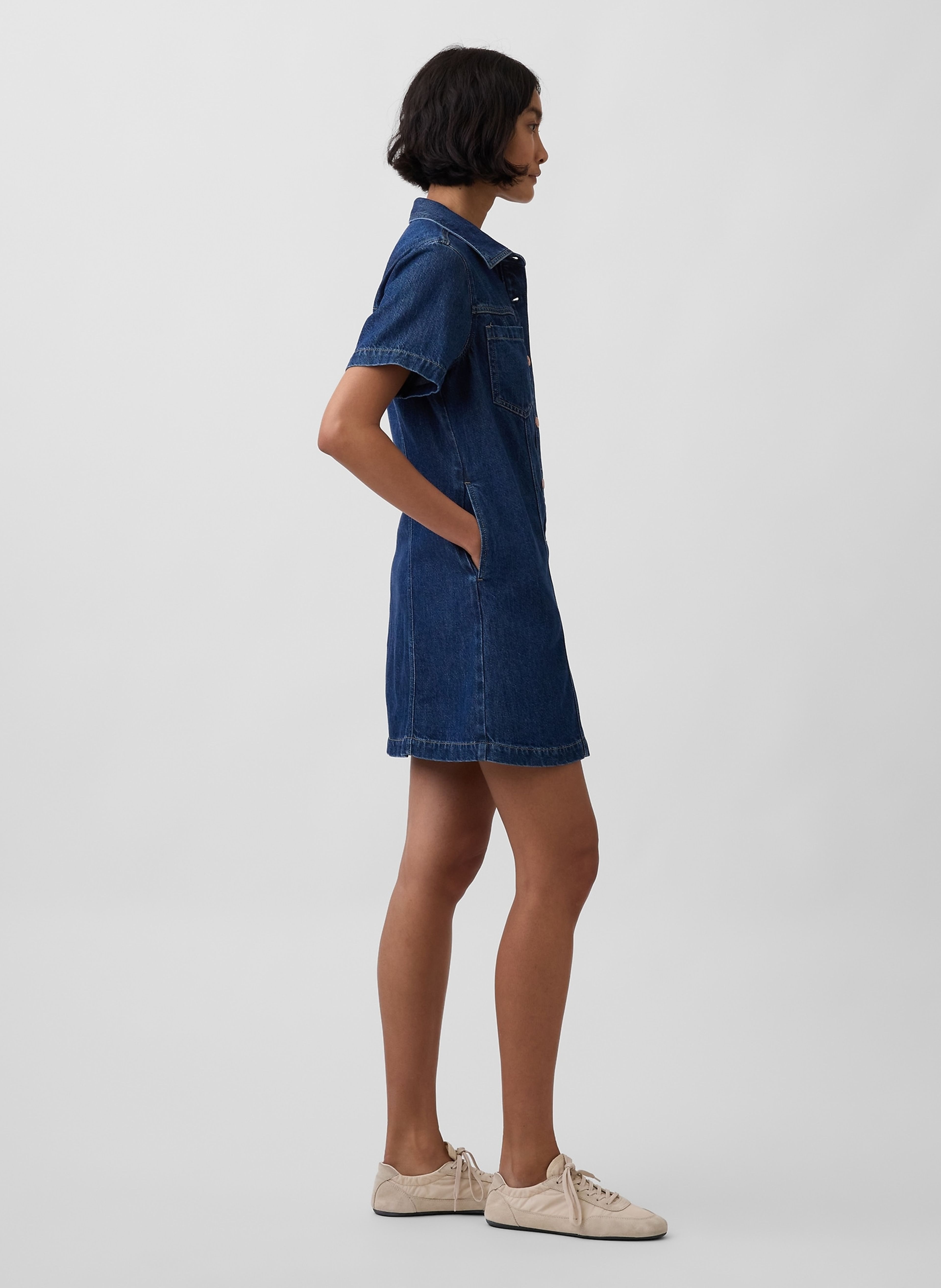 Rochie mini din denim UltraSoft - 003