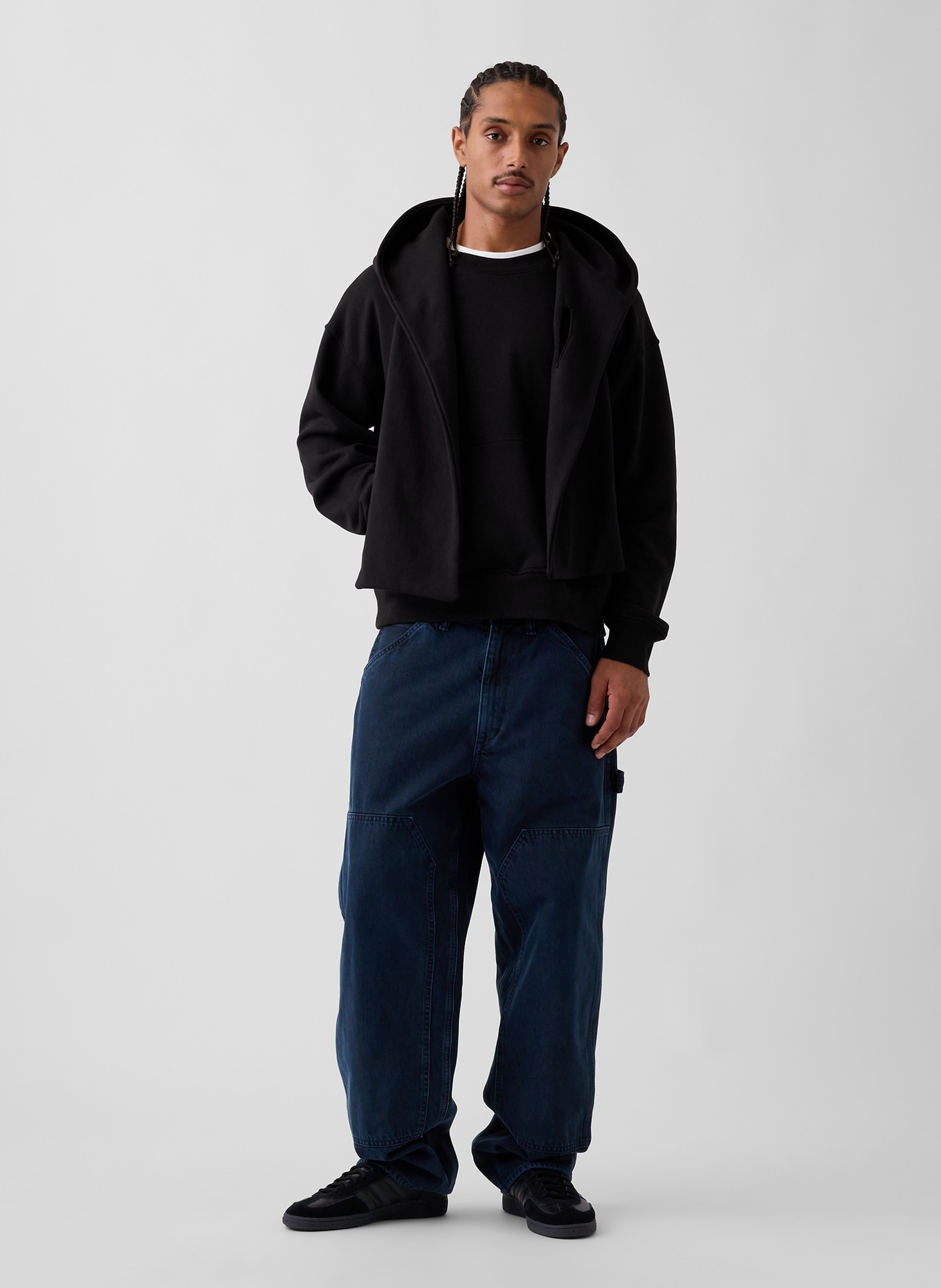 Hanorac oversize cu fular VintageSoft unisex - 002