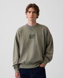 Bluza oversize Heavyweight z logo-Zielony - 001