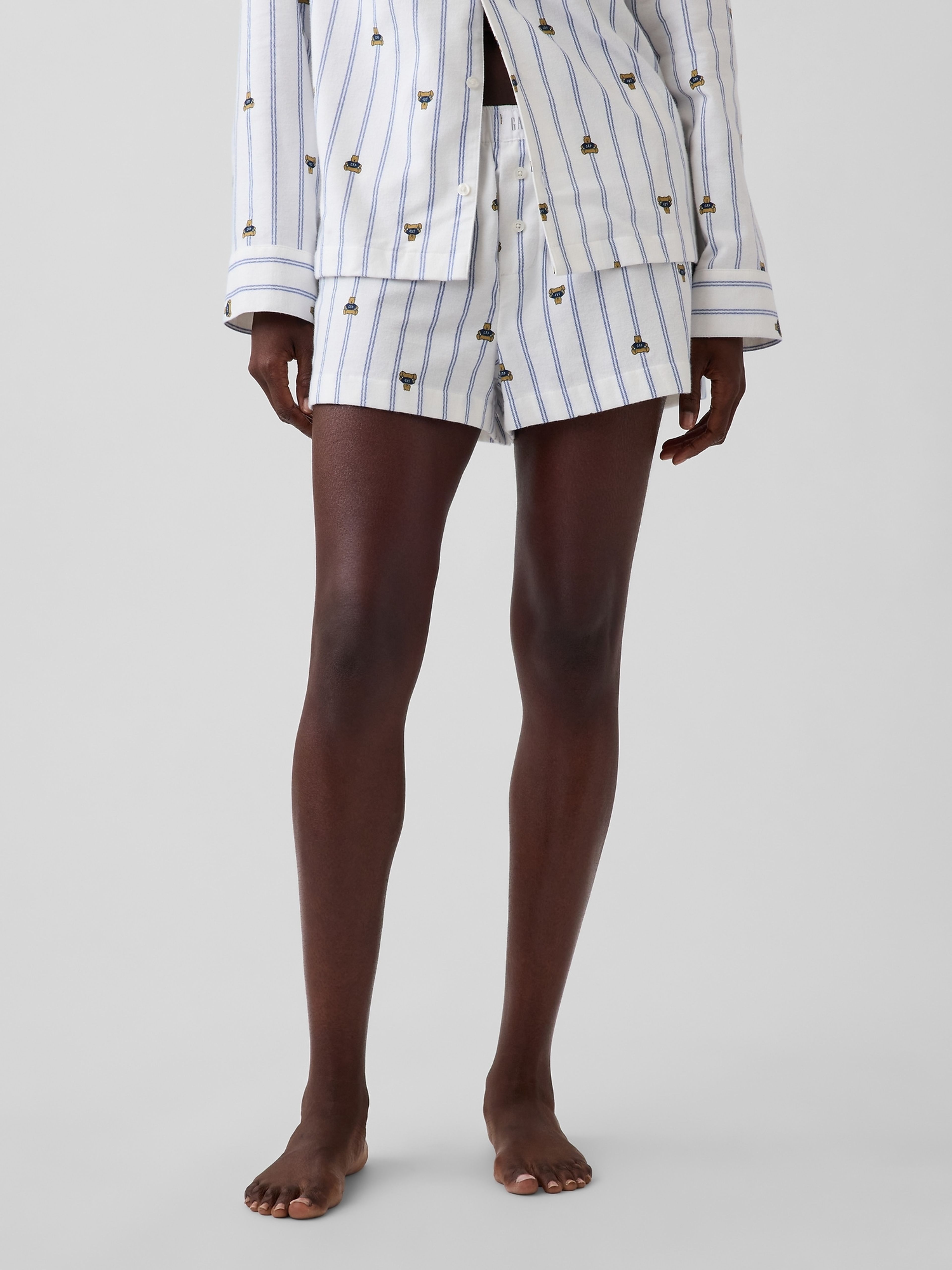 Flanelové pyžamové kraťasy Brannan Bear - 002
