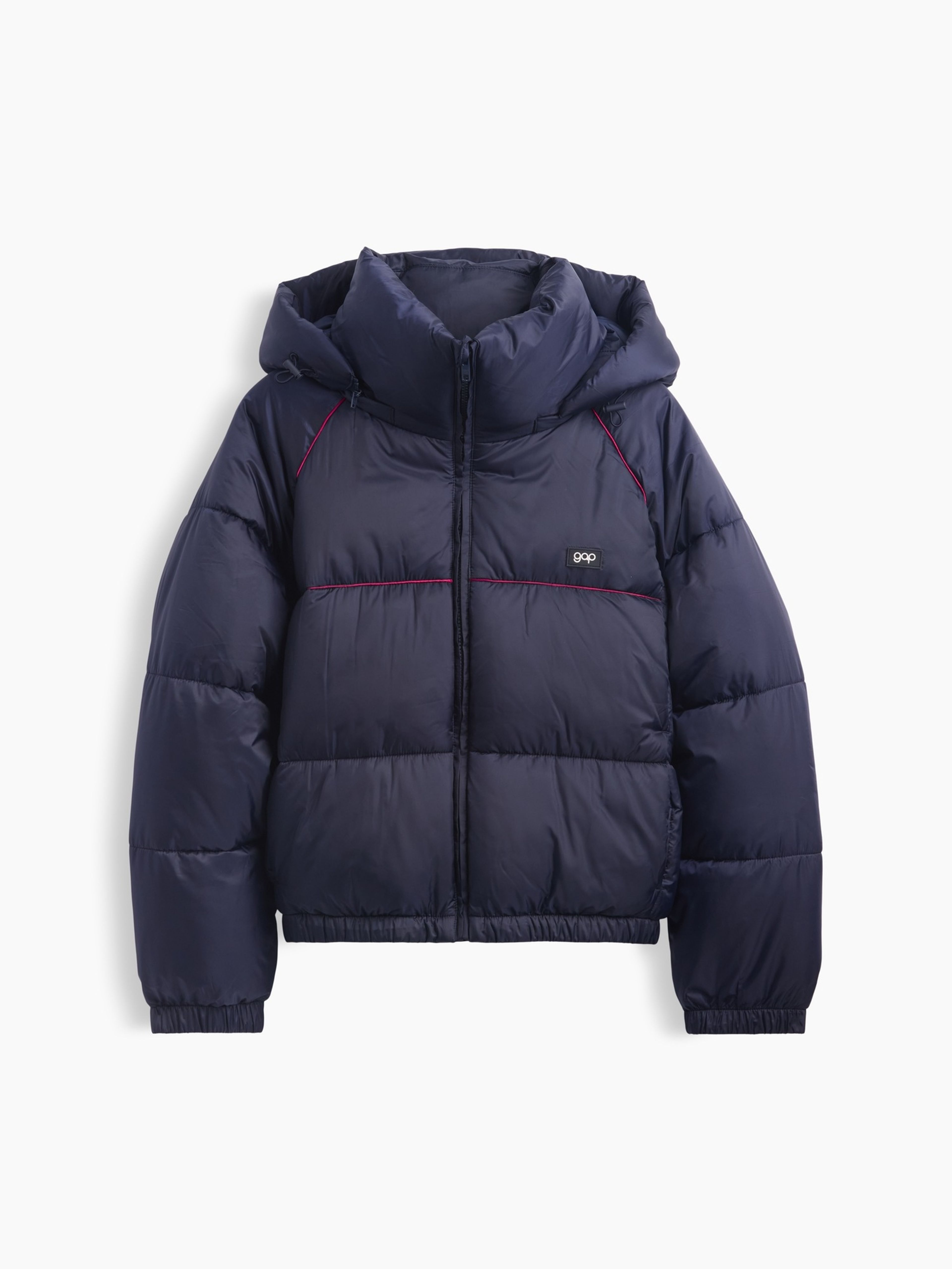 Oversize crop prešívaná bunda s logom - 005