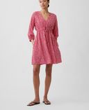 Rochie mini cu buzunare-Roșie - 001