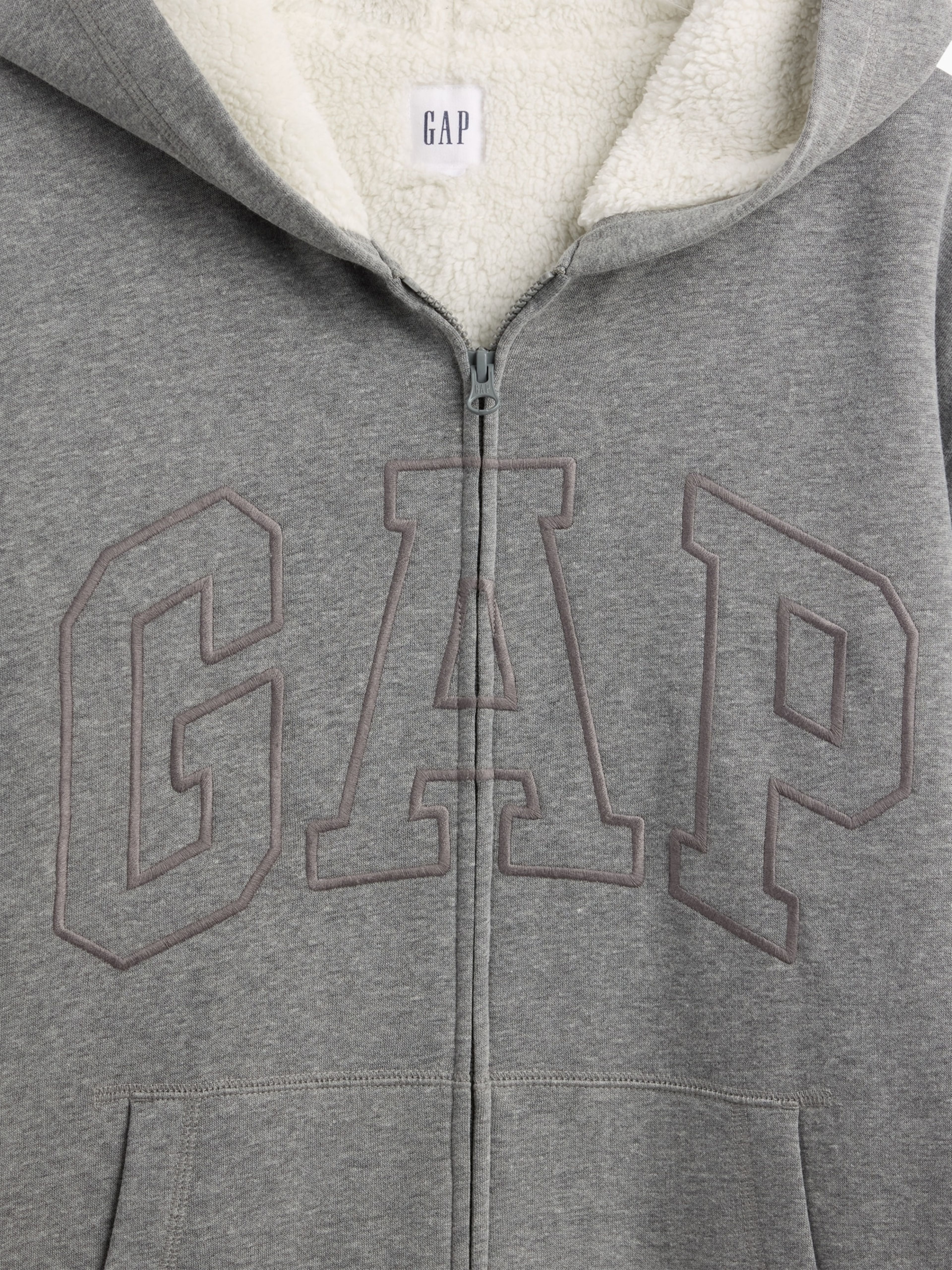 Zateplená sherpa mikina s logom - 004
