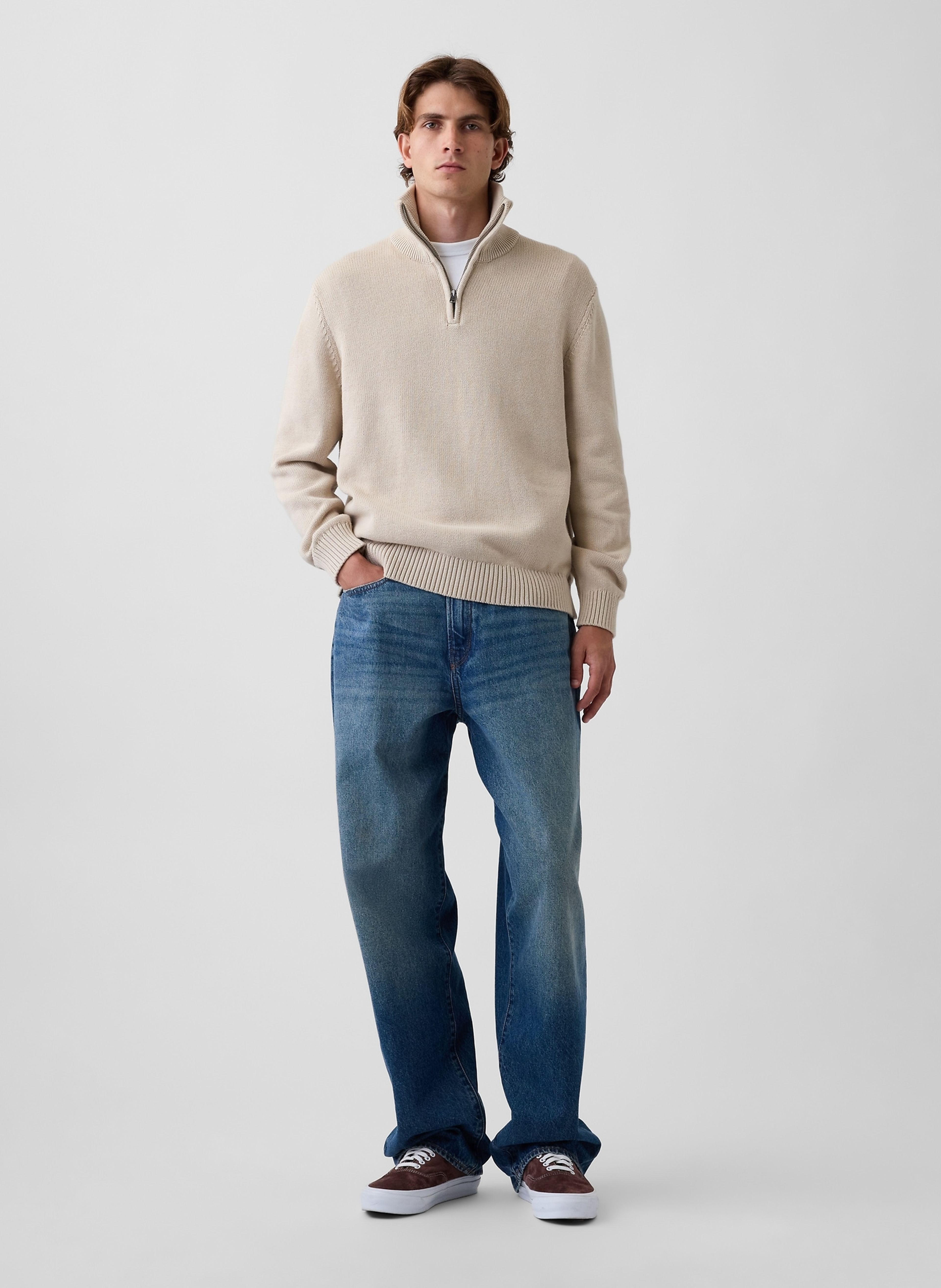 Pletený sveter na zips - 002