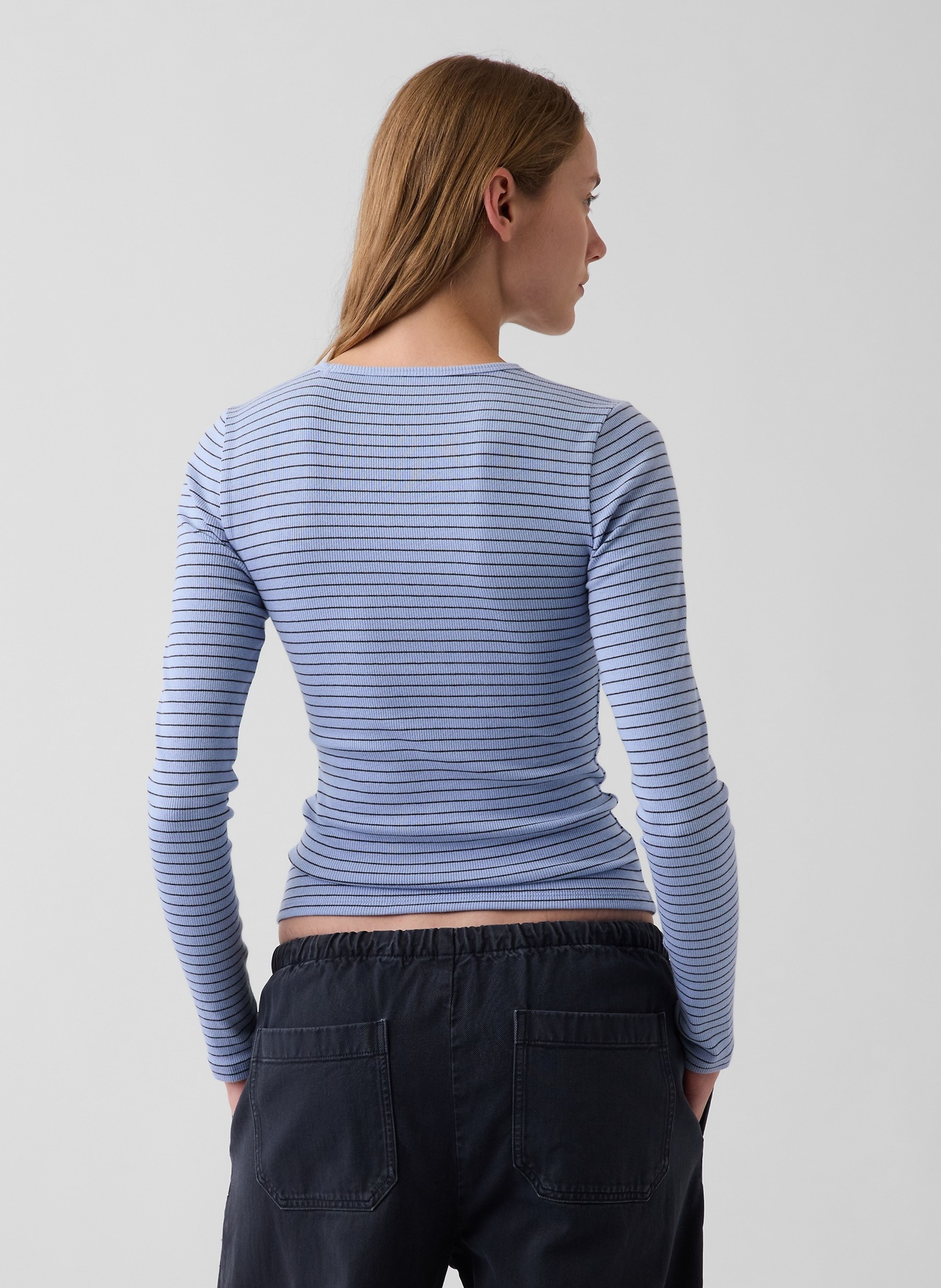 Ripp-T-Shirt mit Logo - 003