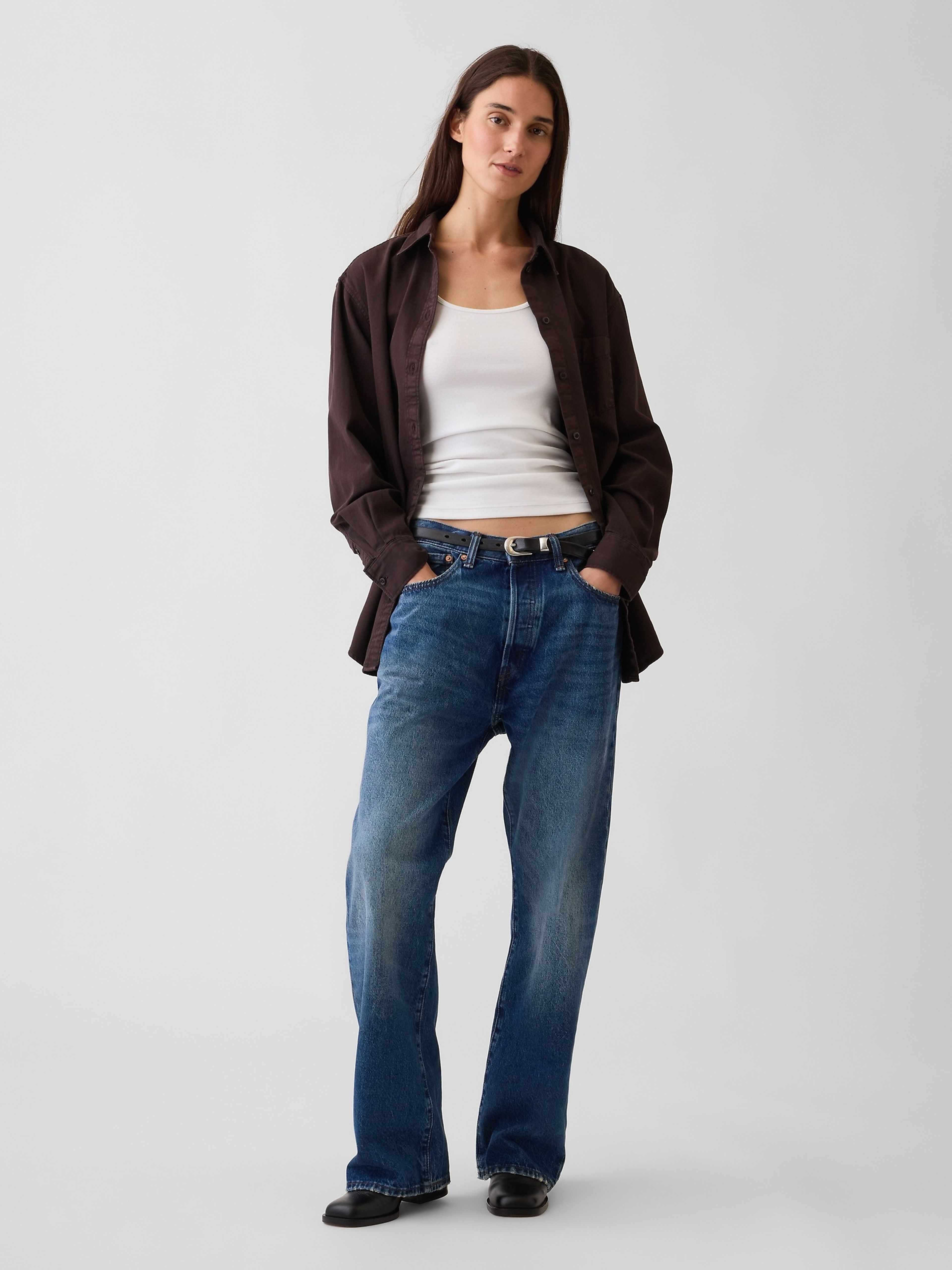Džínsová oversize košeľa Big Shirt - 002