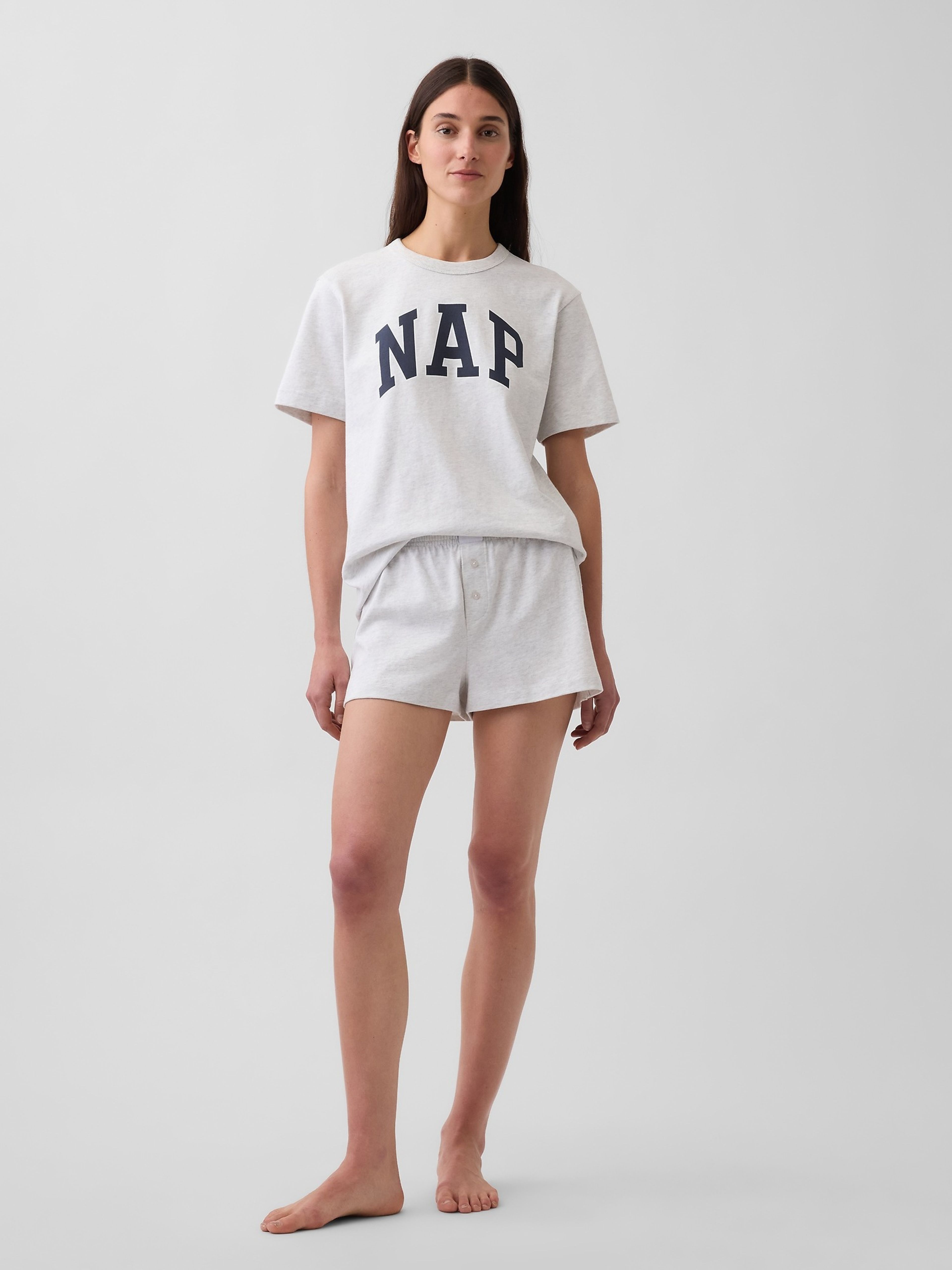 Oversize piżamowy T-shirt - 002