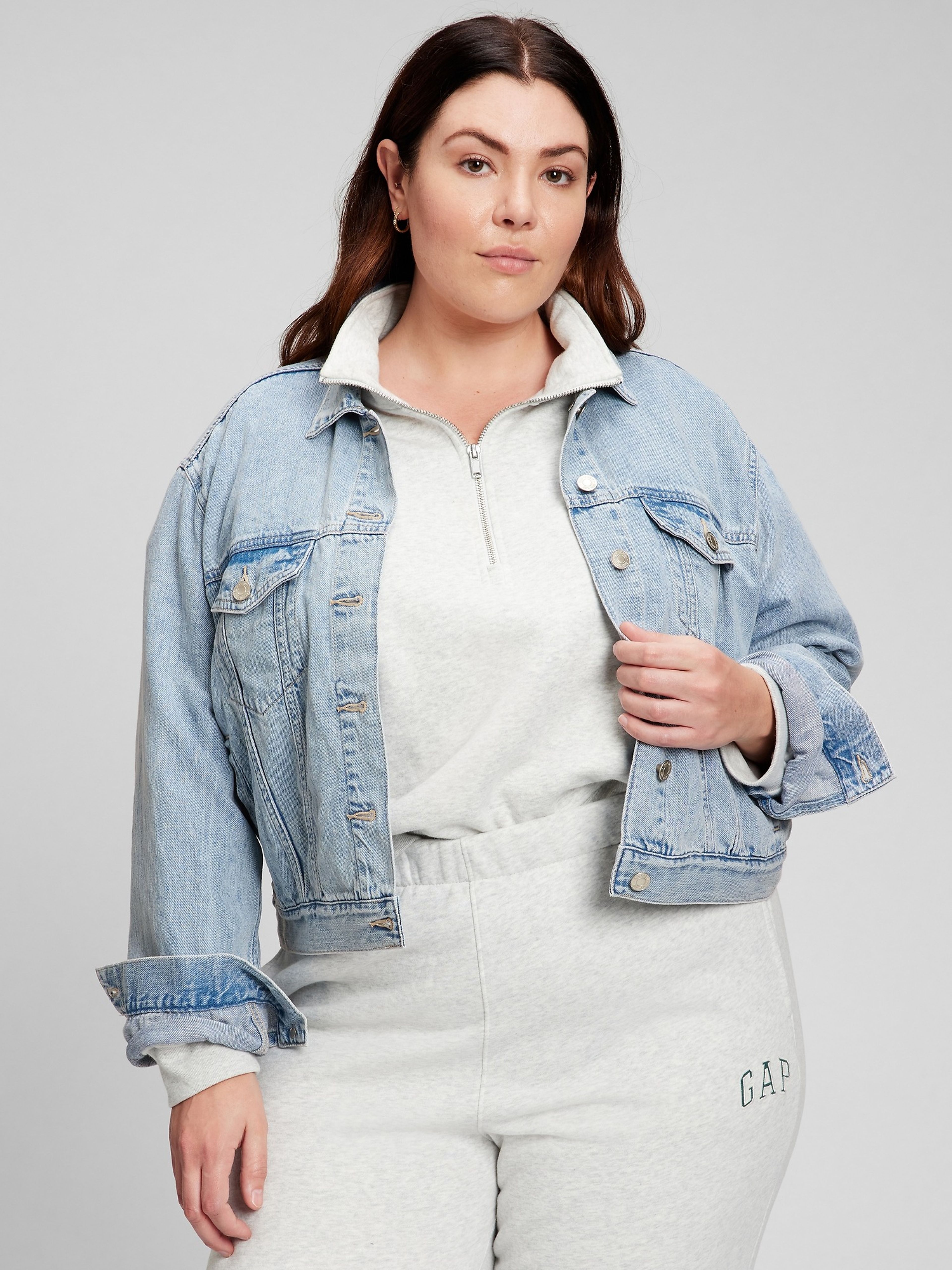 Džínsová bunda crop - 003