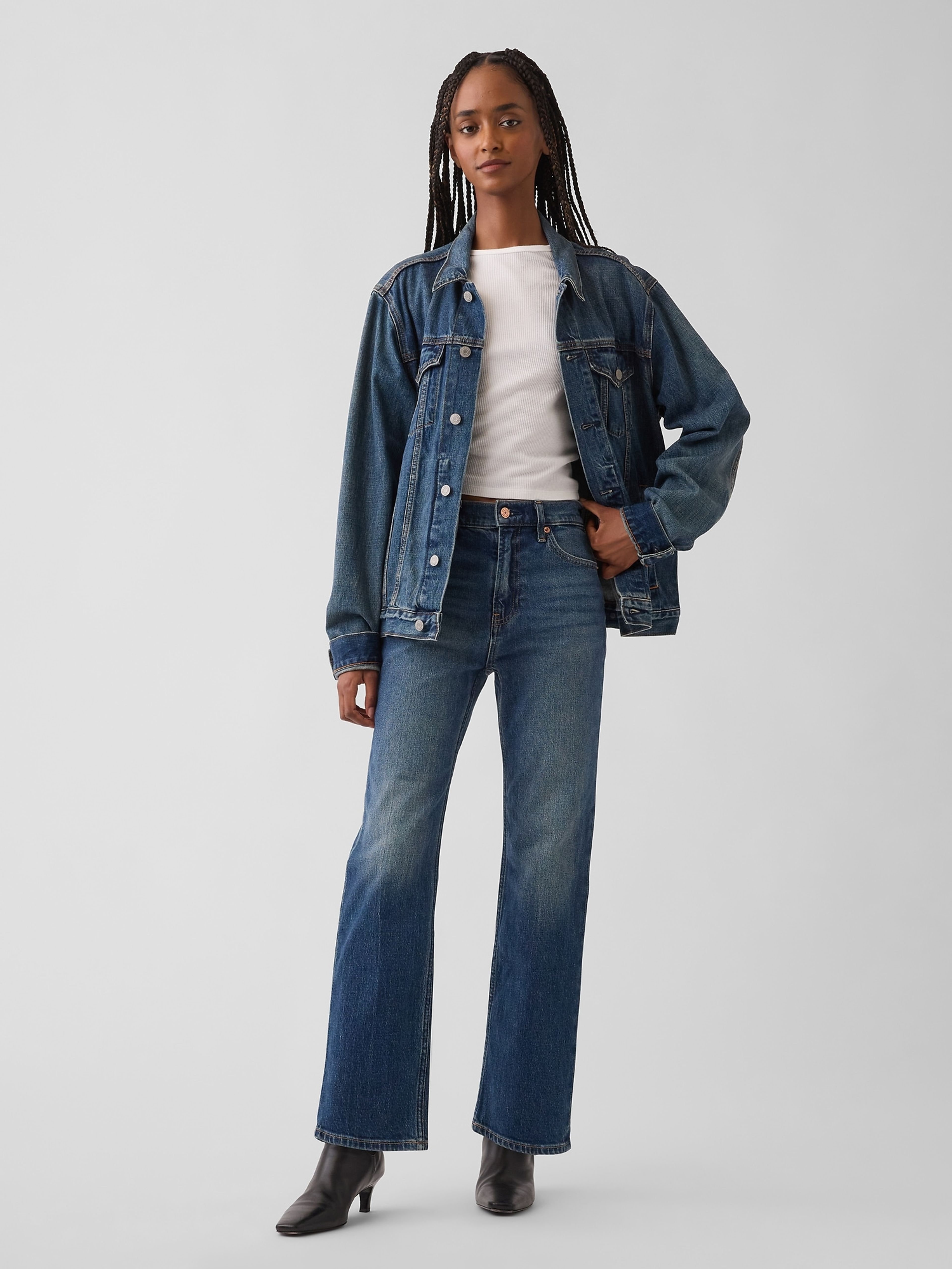 Jeansy 90s Straight Crop - 001