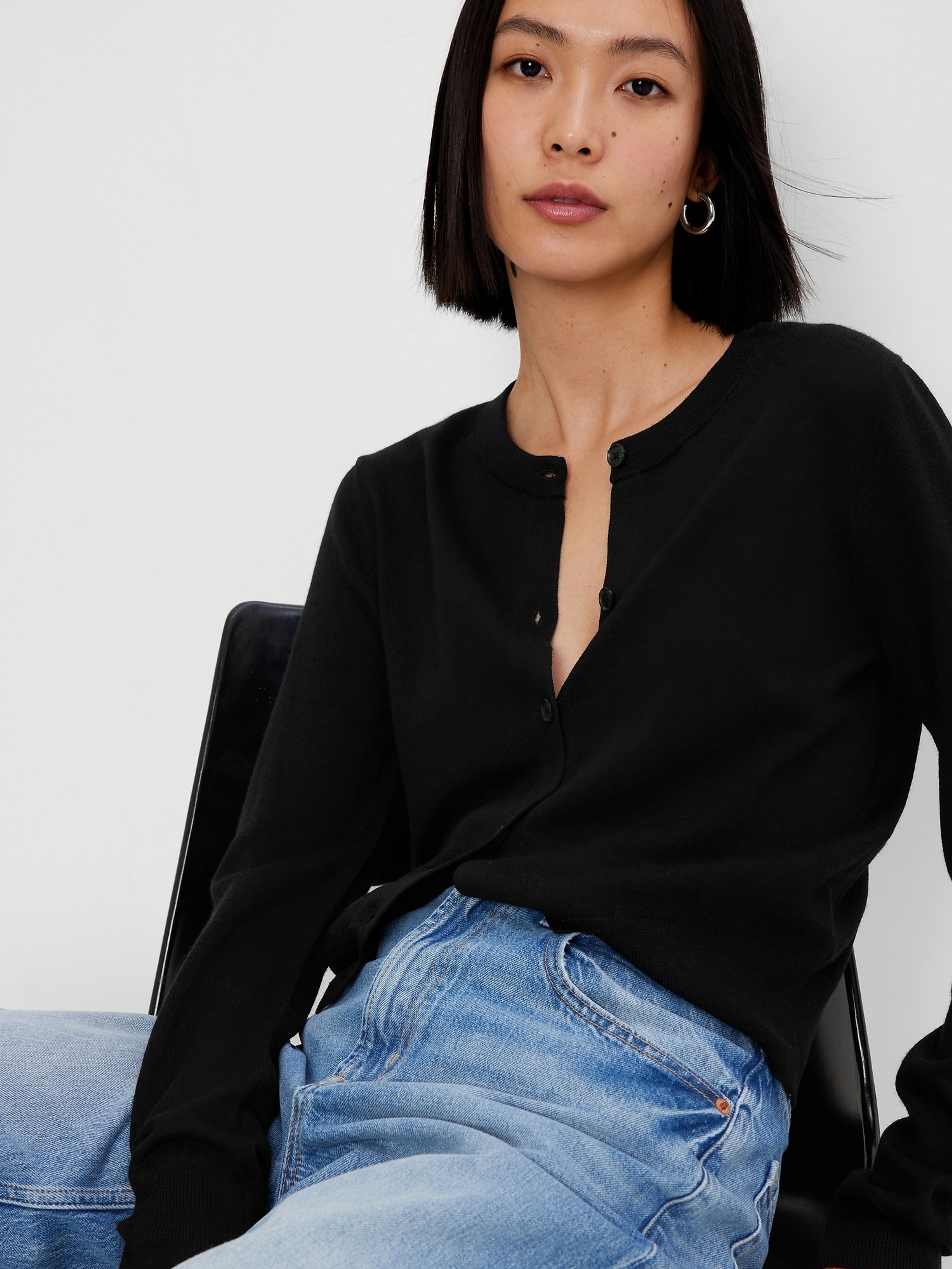 Vlněný kardigan merino