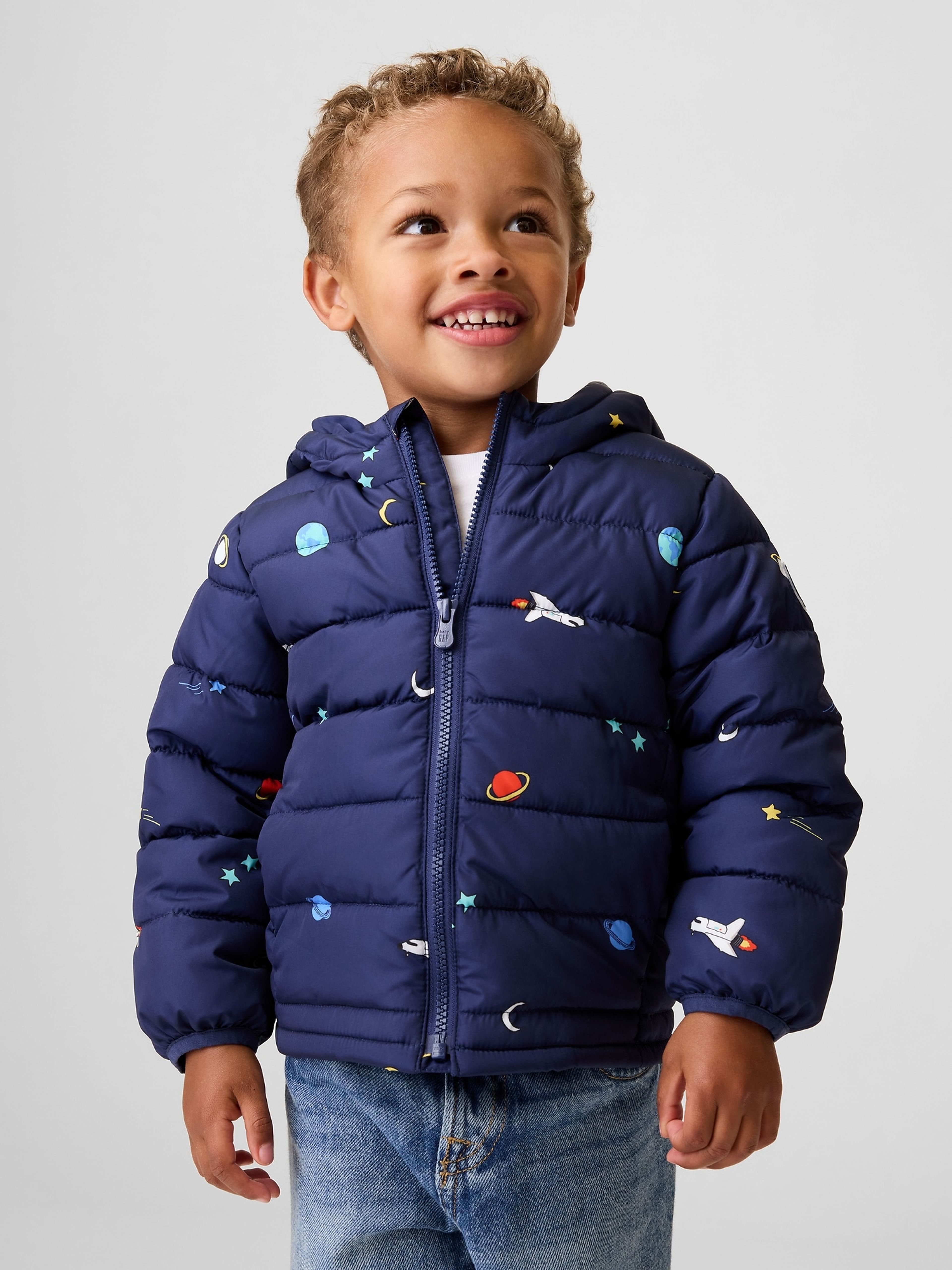Baby prešívaná bunda s logom - 001