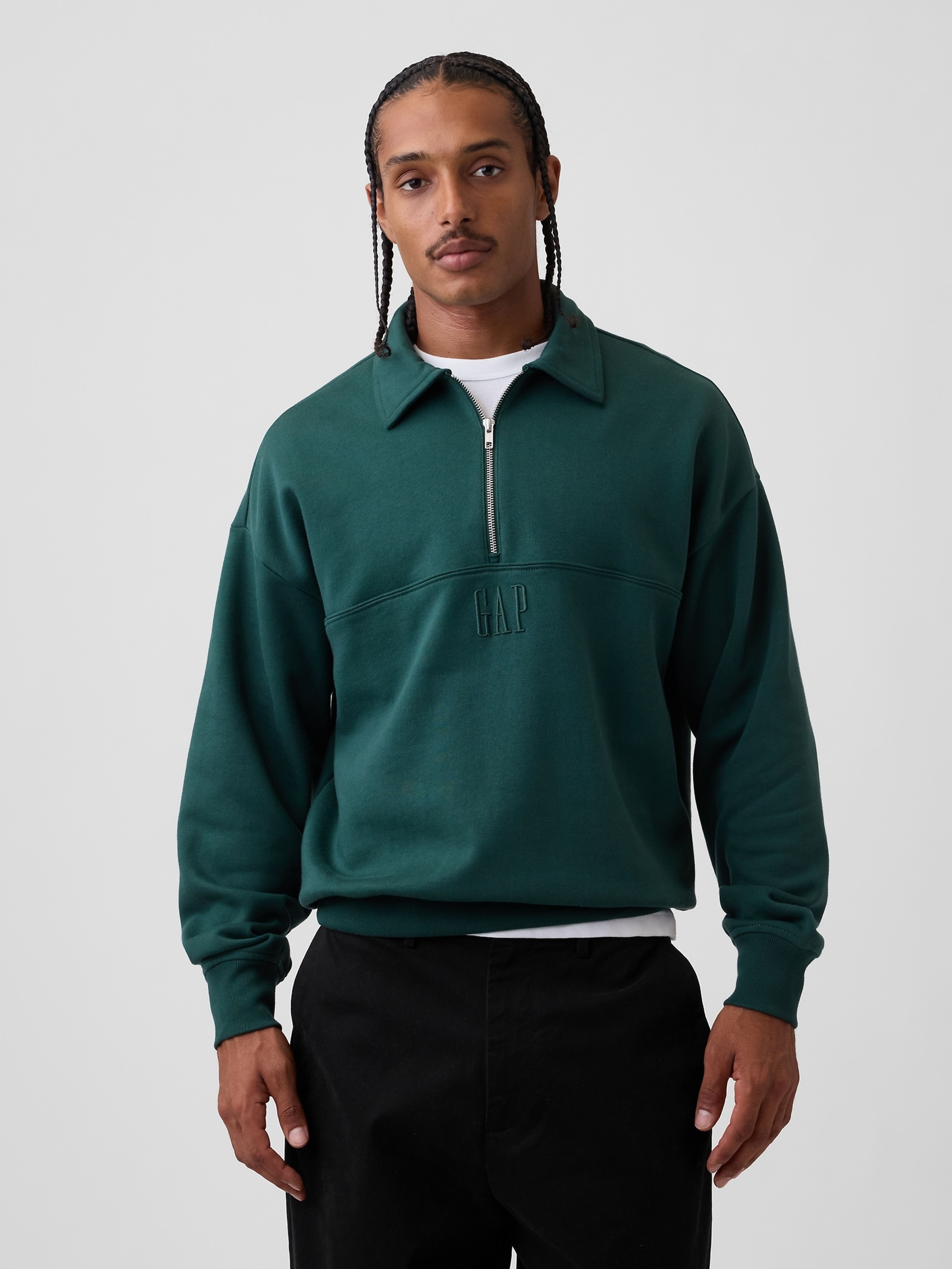 Hanorac oversize Heavyweight cu logo - 001