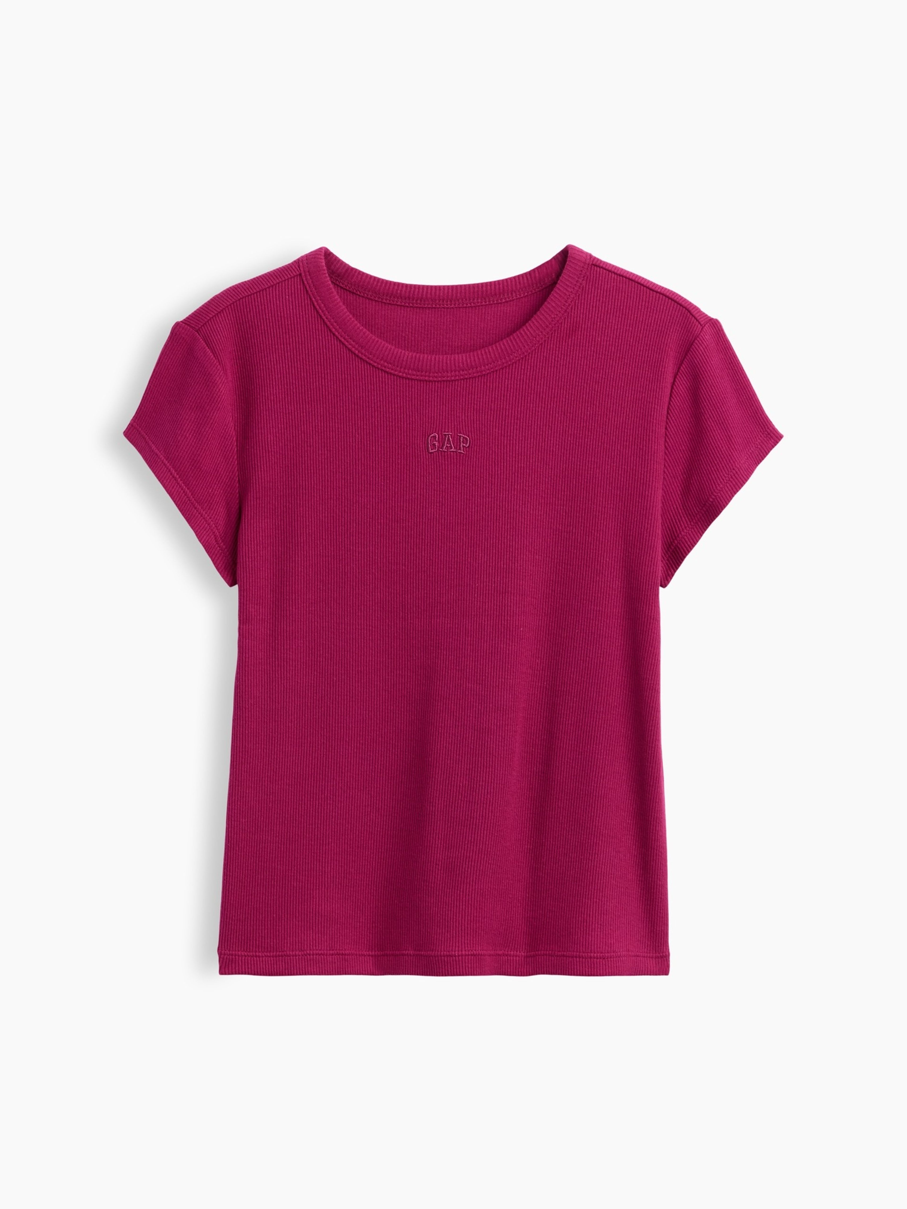 Dziecięcy prążkowany T-shirt z logo - 003
