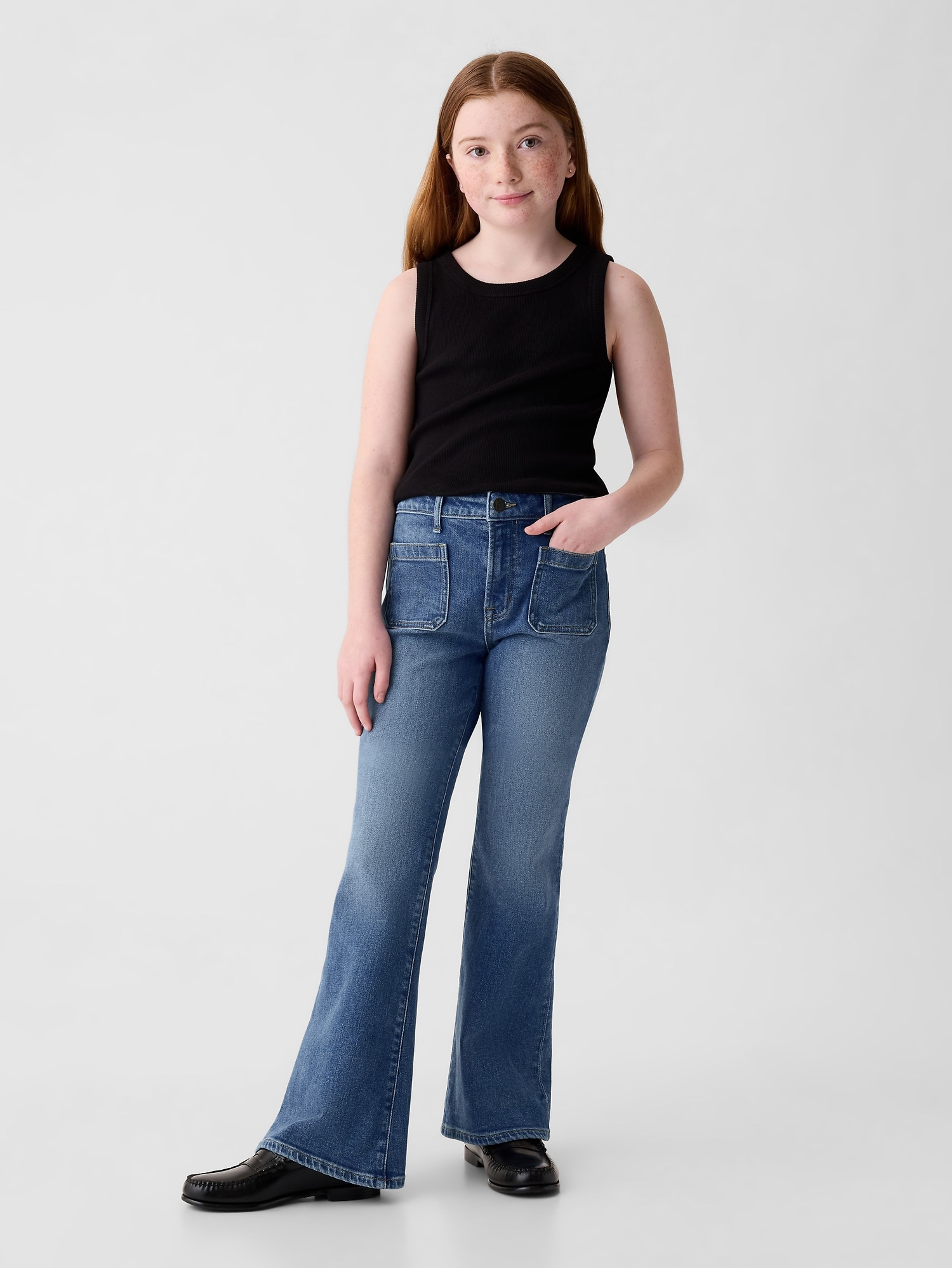 Kinder Flare High-Rise-Jeans