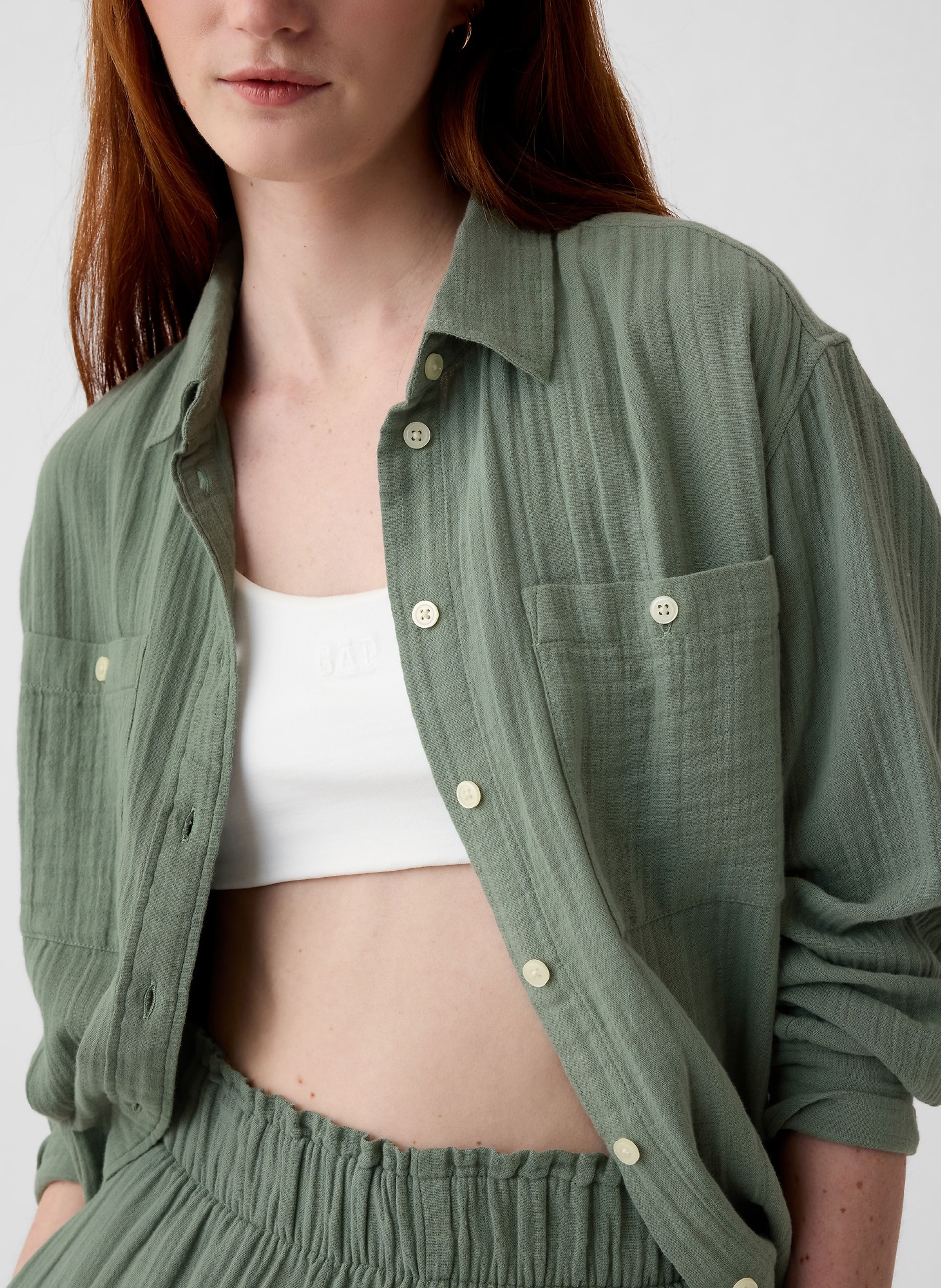 Mušelínová košeľa oversize - 004