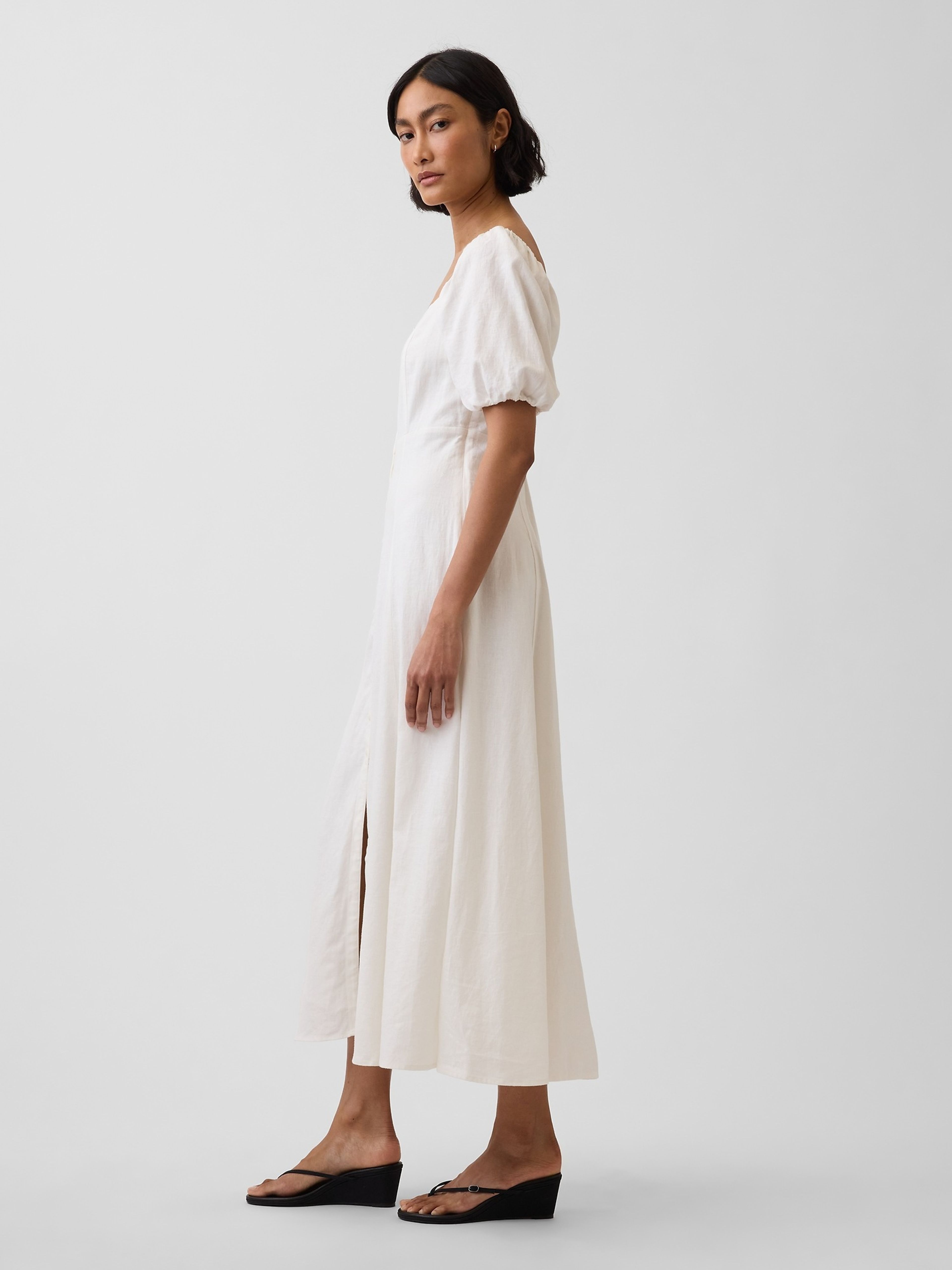 Vestido maxi de mezcla de lino - 003