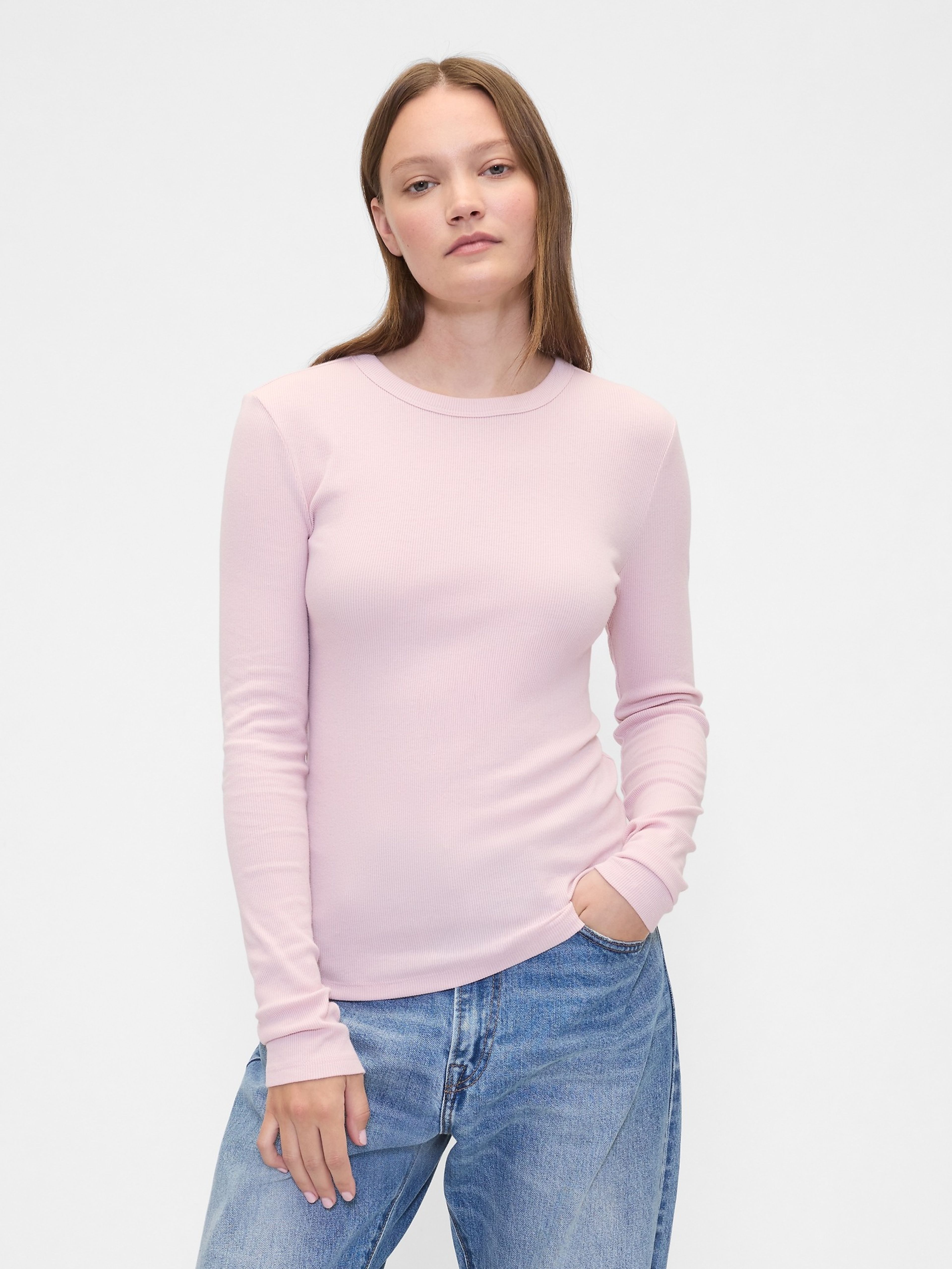Prążkowany t-shirt