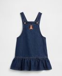 Baby jeansowa spódnica Brannan Bear na szelkach-Granatowy - 001