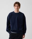 Bluza oversize z logo-Granatowy - 004