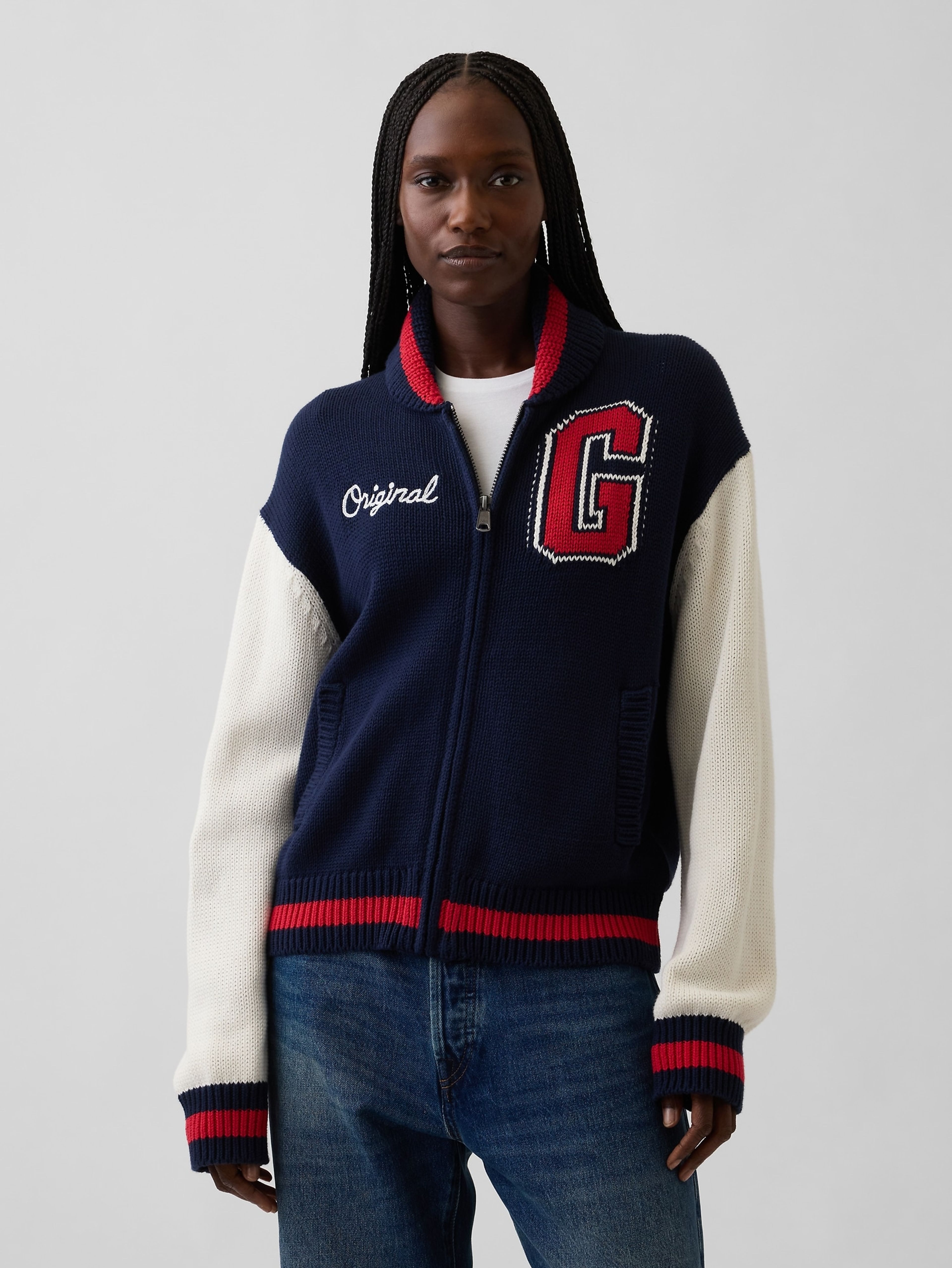 Oversize pletený bomber Brannan Bear - 001