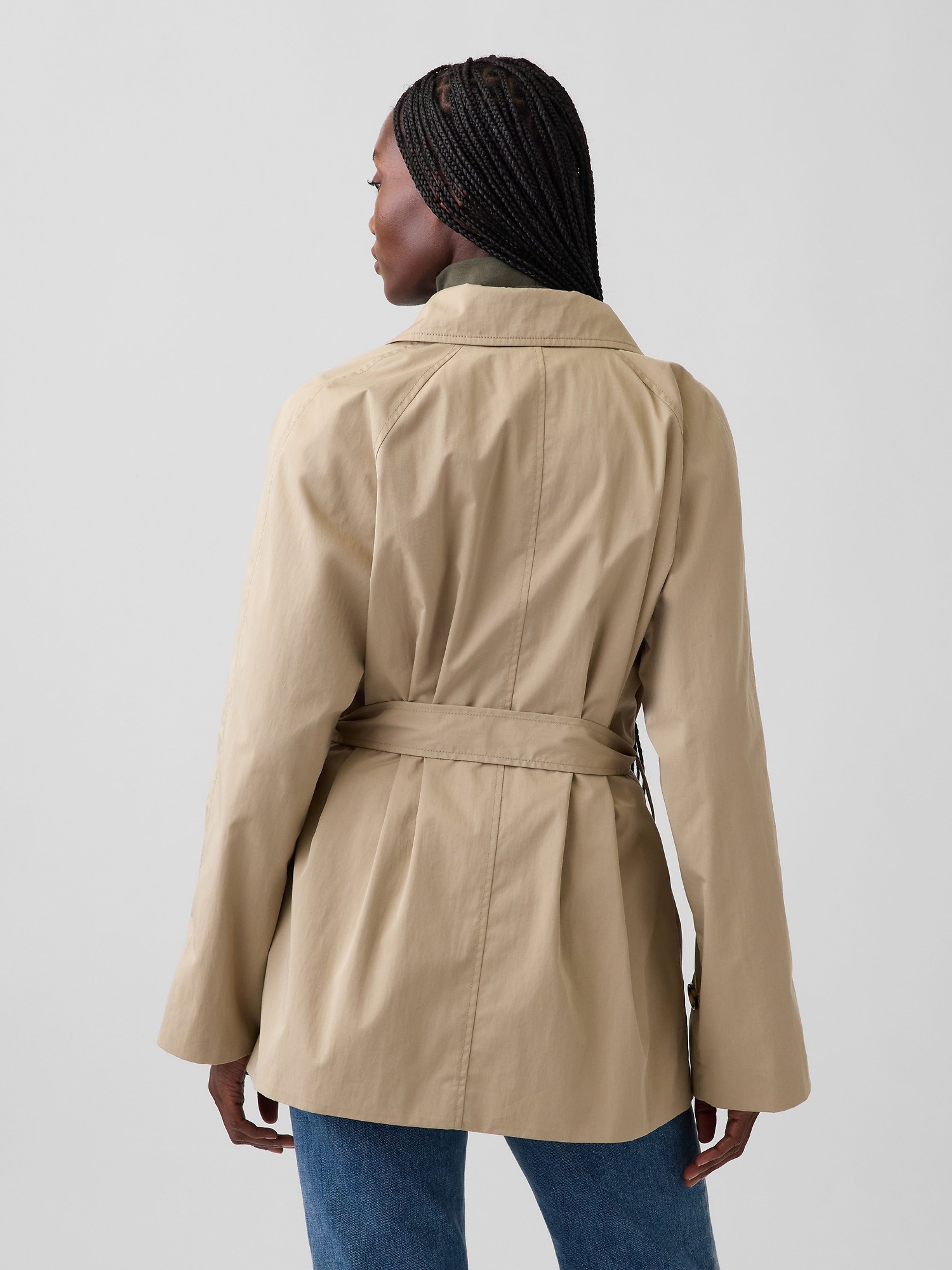 Midi trenchcoat met ceintuur - 002