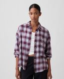 Koszula flanelowa oversize-Czerwony - 002