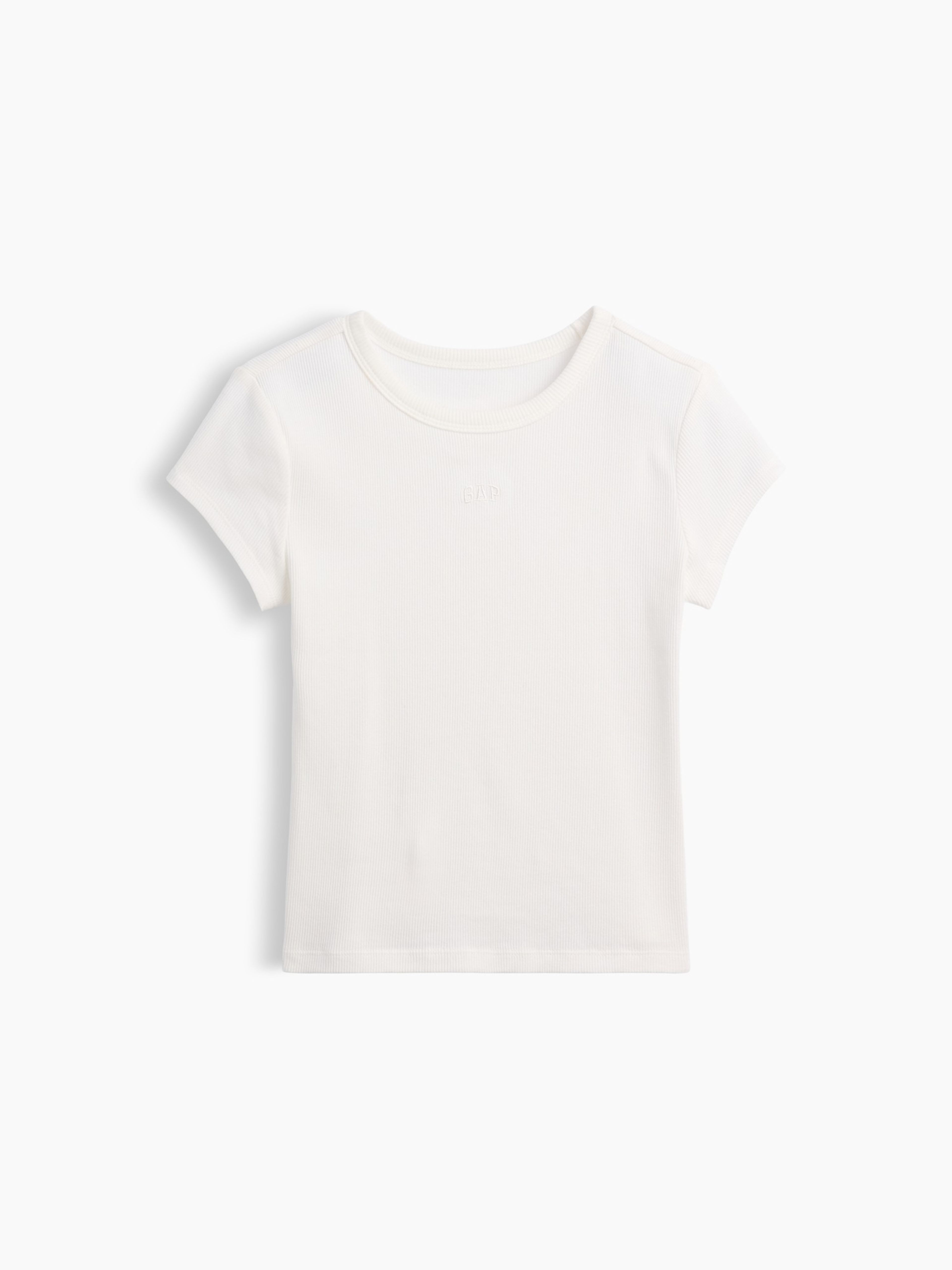 Dziecięcy prążkowany T-shirt z logo - 003
