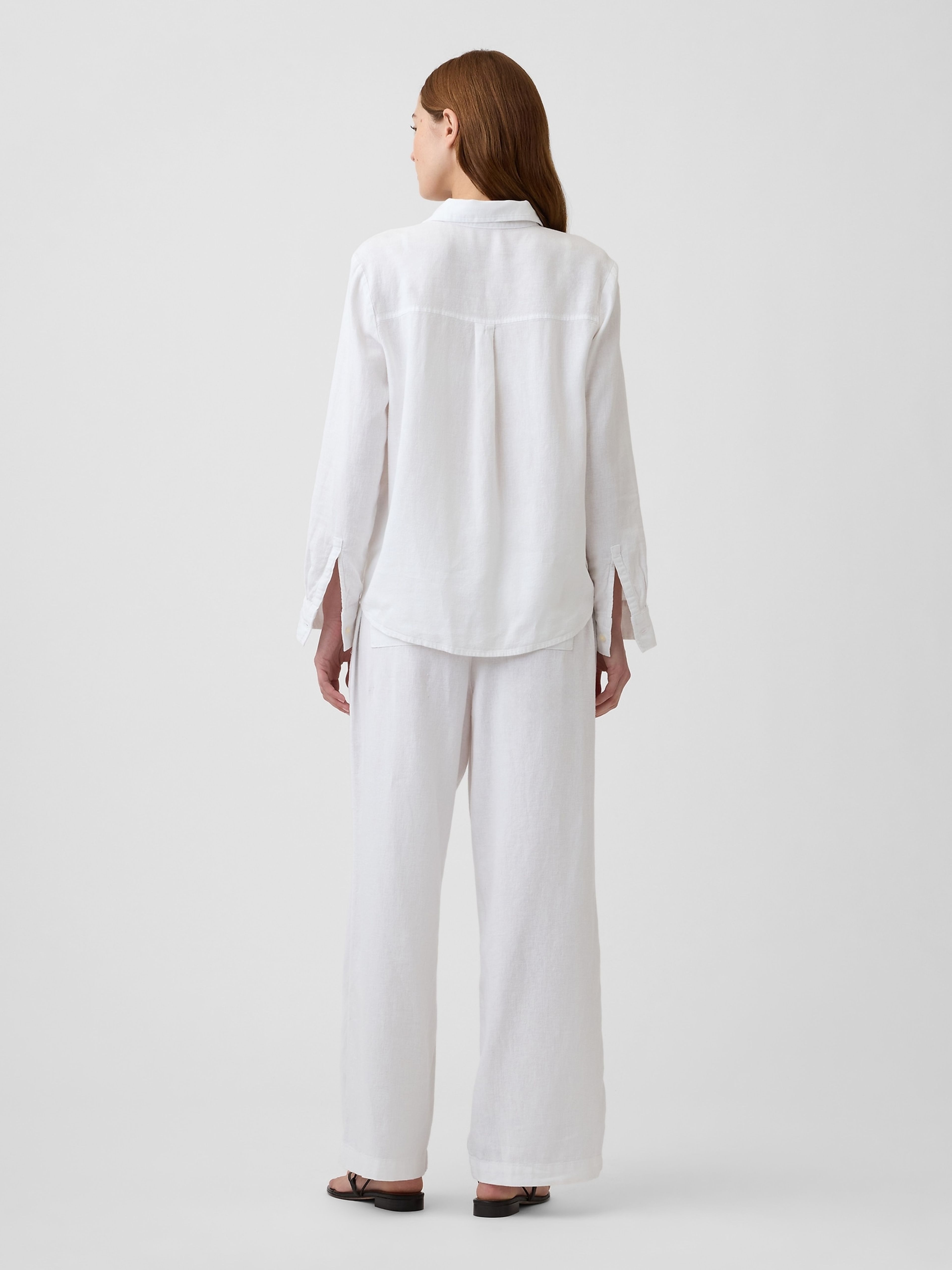 Wide-Leg nadrág lenkeverékből - 004