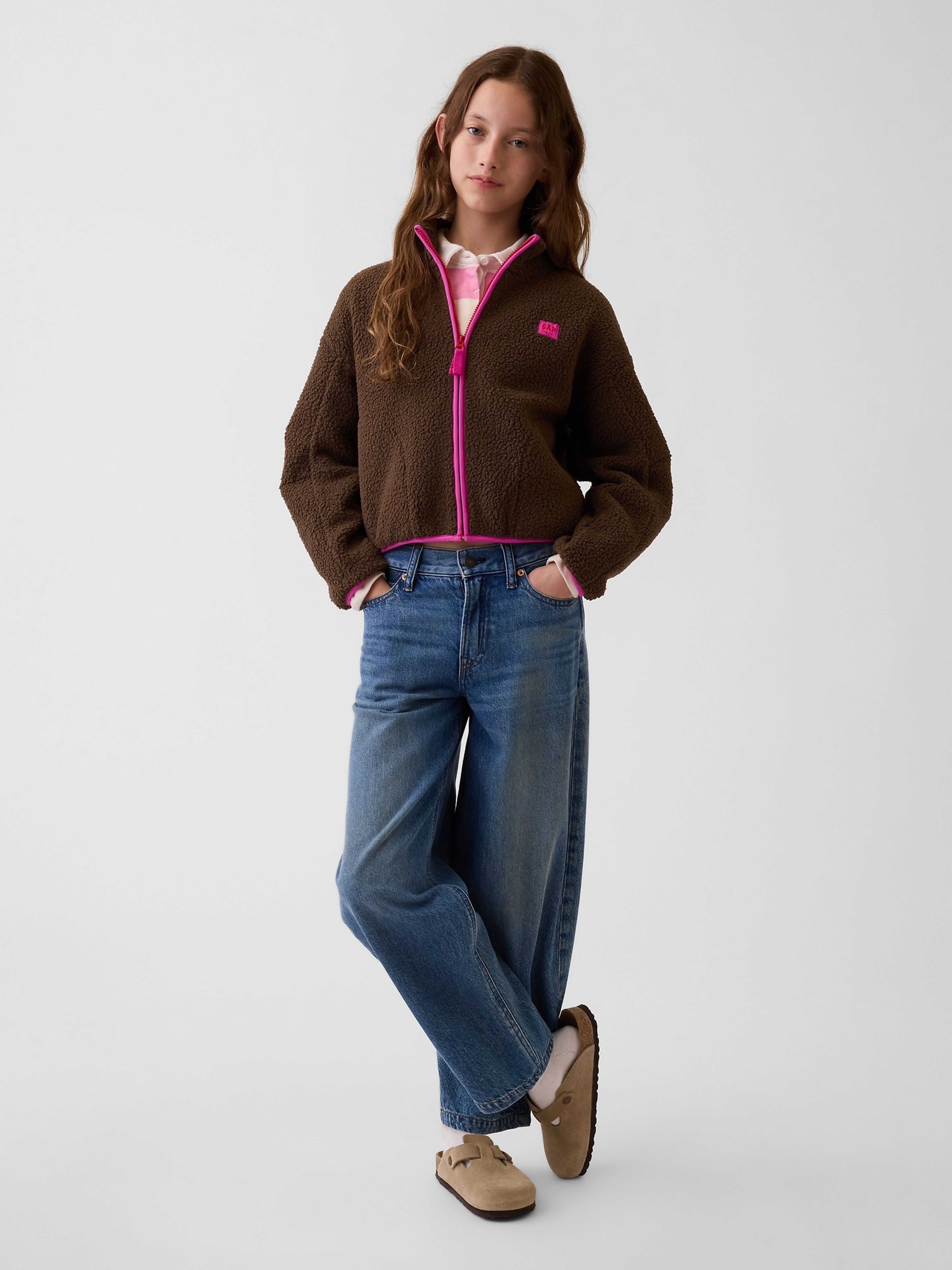 Dziecięca bluza sherpa z logo - 004