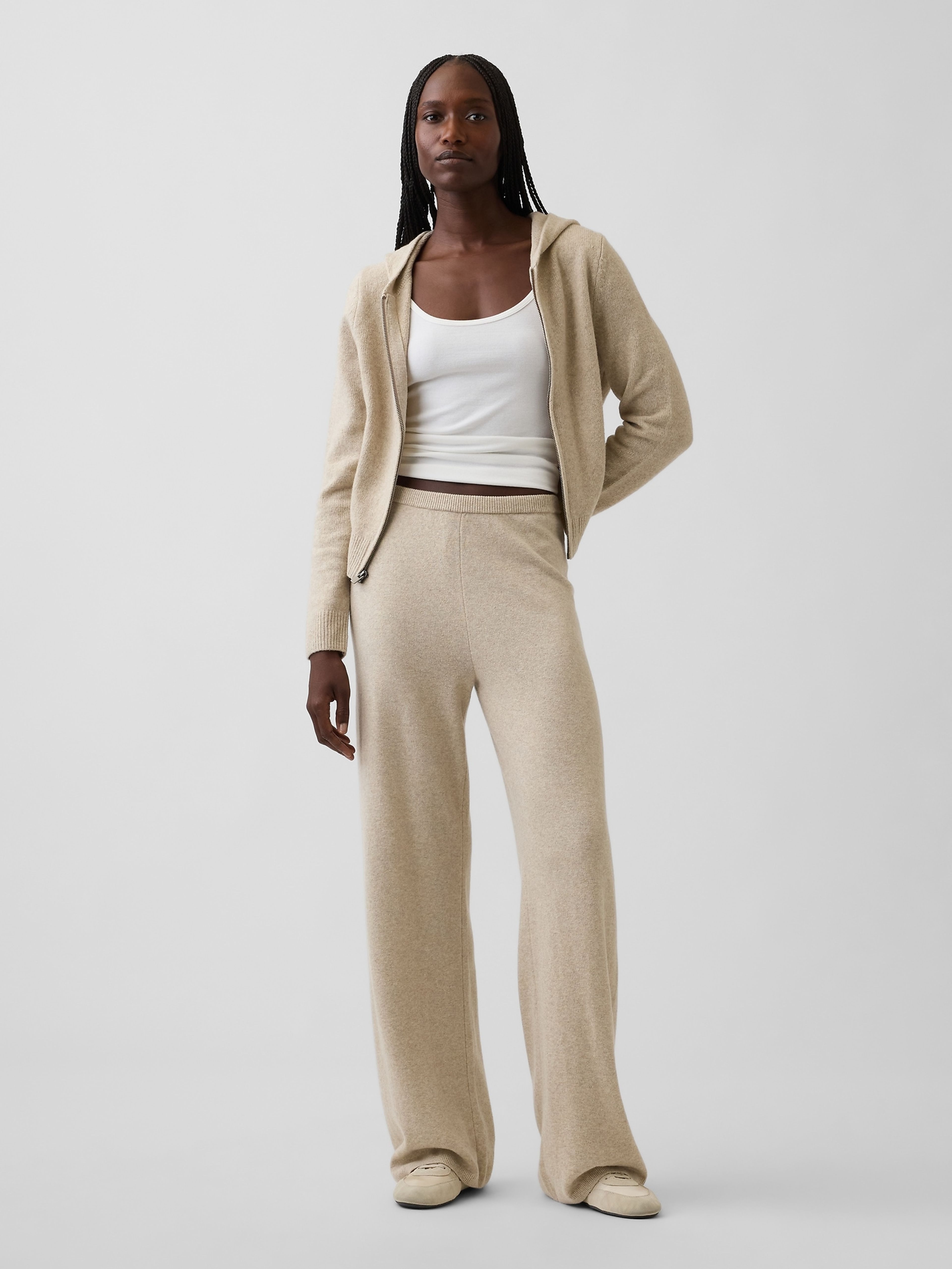 Gebreide joggingbroek Loose CashSoft - 001