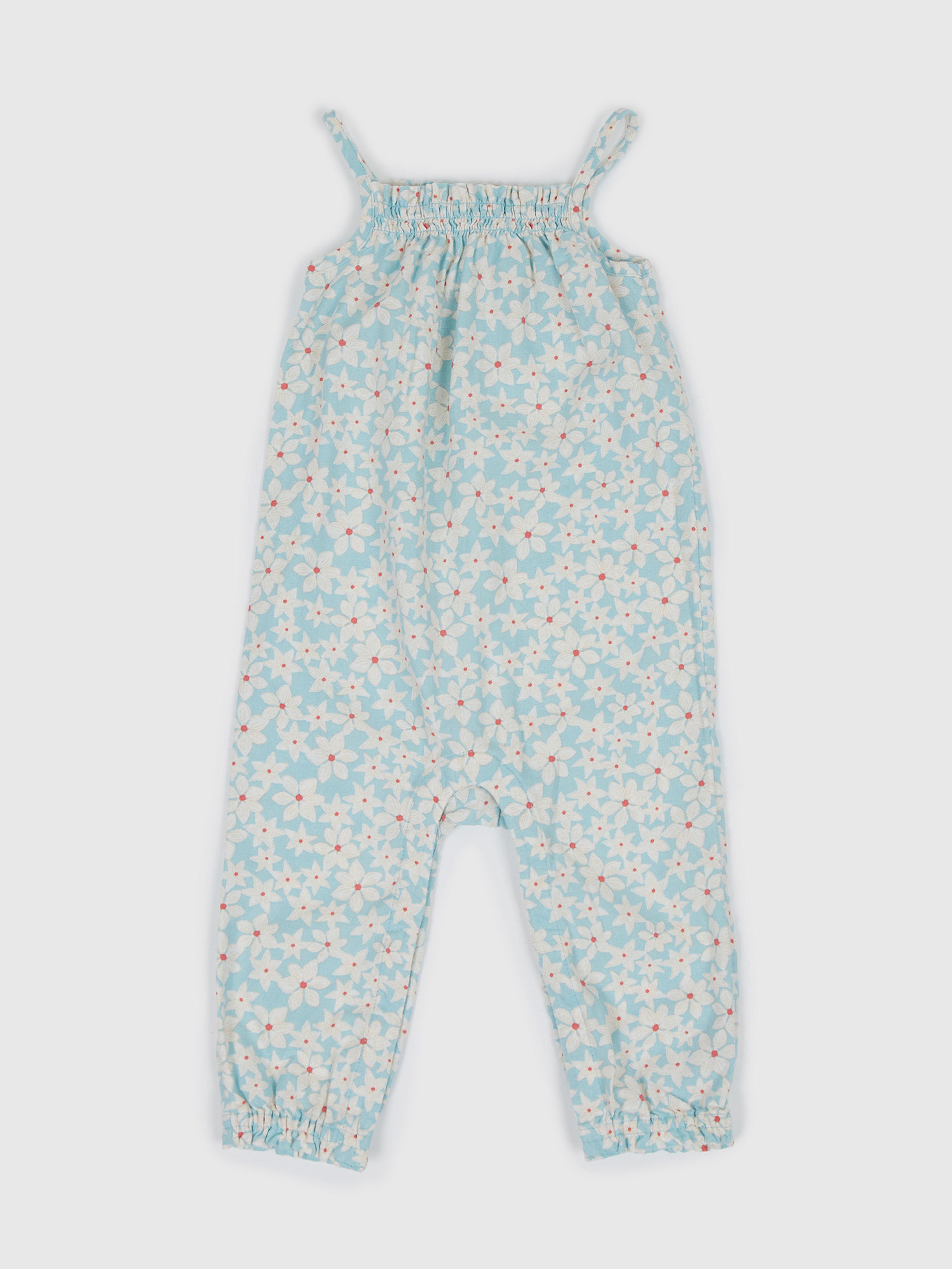 Baby Overall aus Leinen mit Blumenmuster