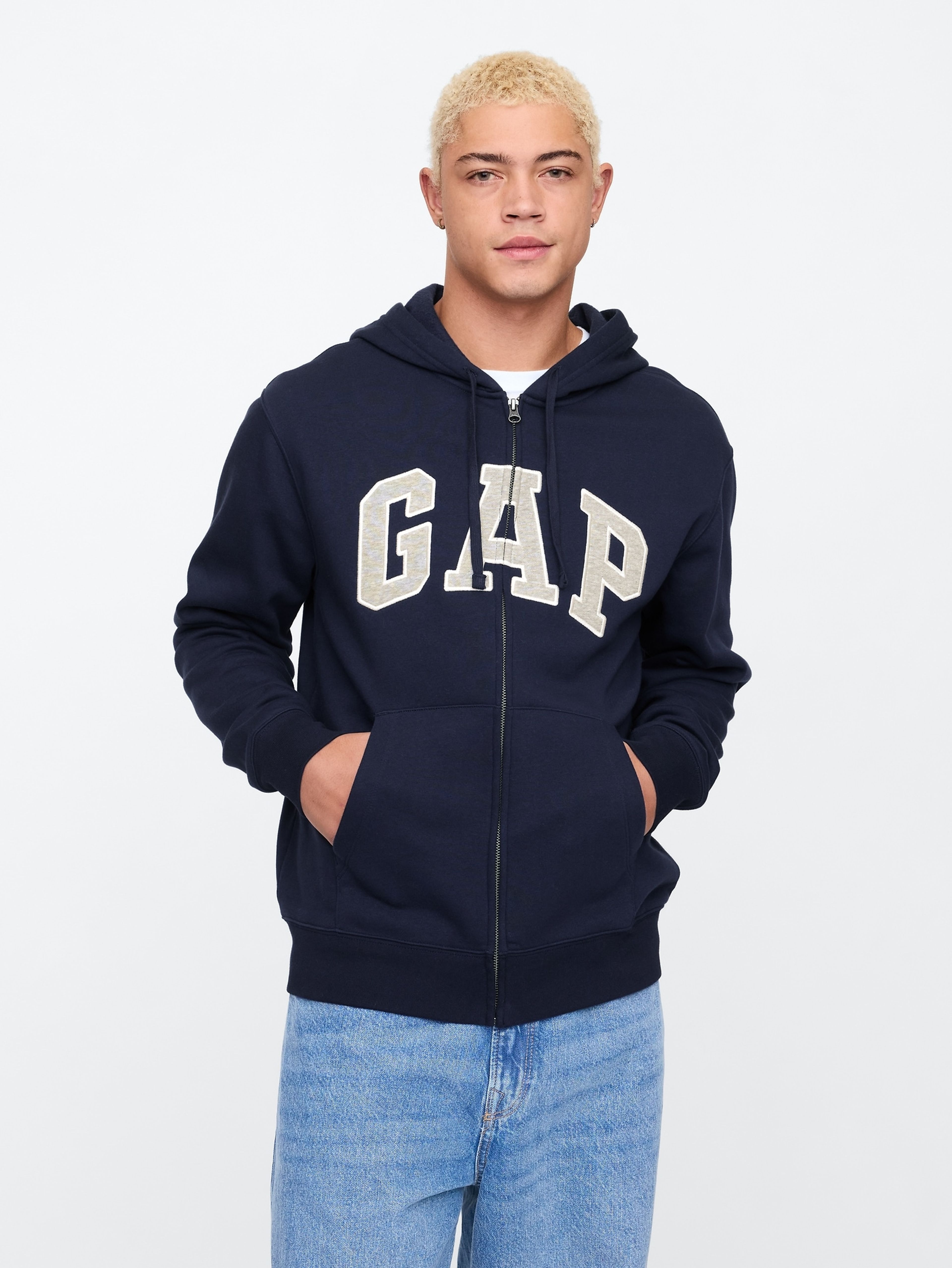 Fleece-Sweatshirt mit Logo