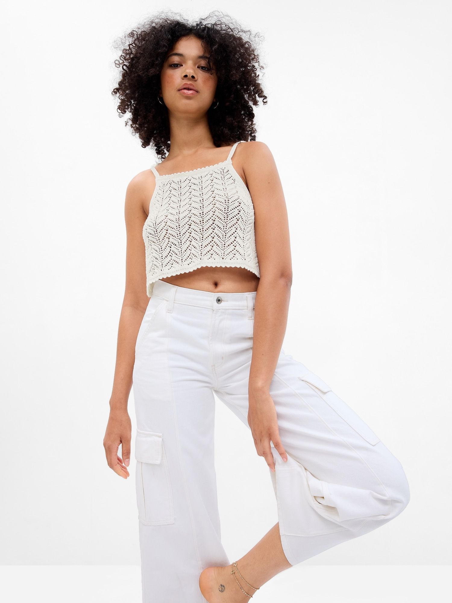 Háčkovaný crop top | GAP.sk