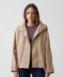 Veste oversize en popeline-Beige - 001